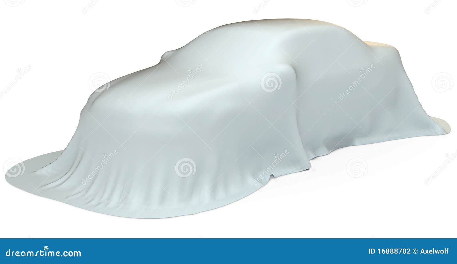 Car Presentation, Under Cloth, Isolated On White Stock Photography
