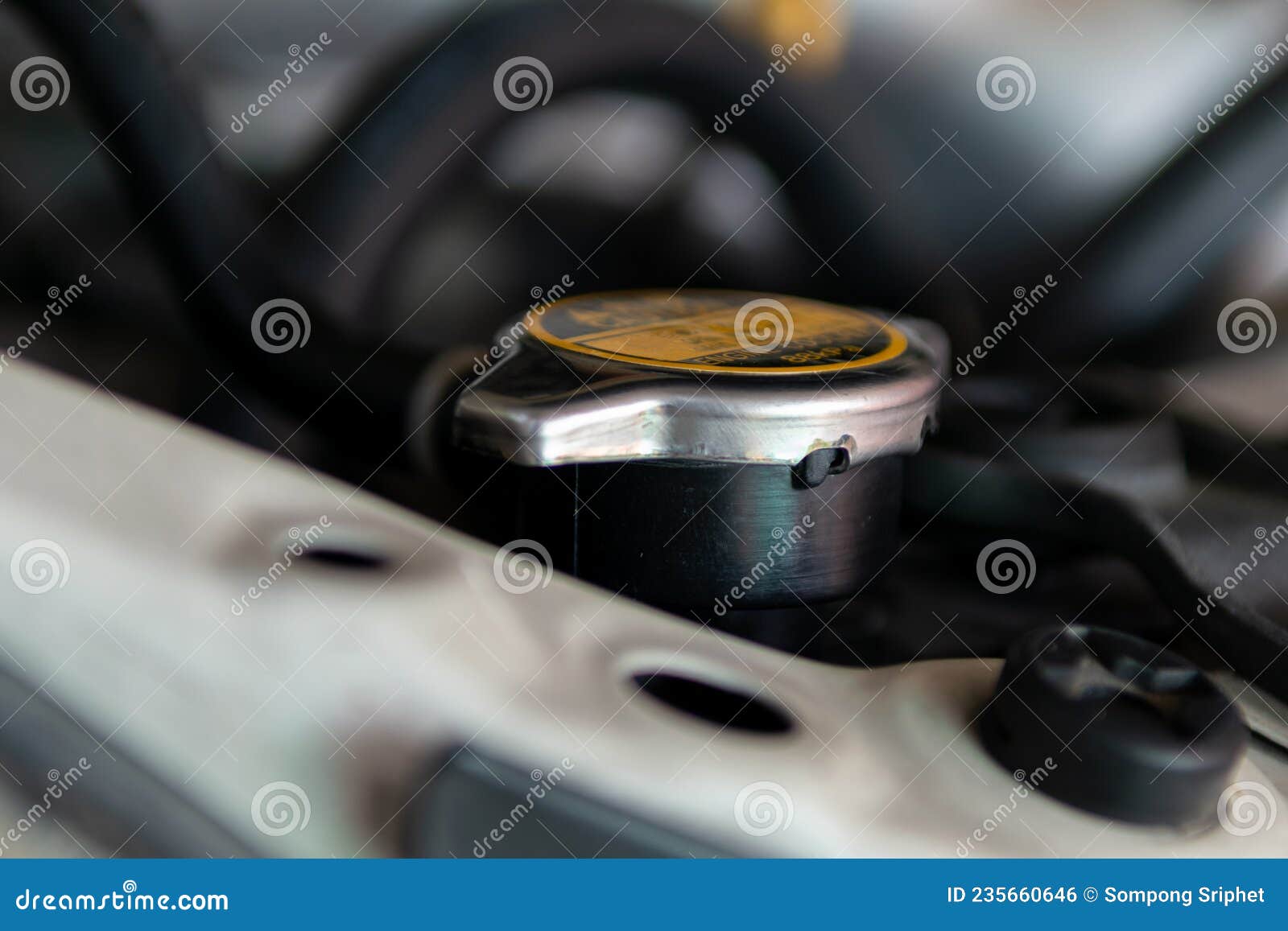 Car Radiator Cap of Car Engine Stock Photo Image of auto, hand 235660646