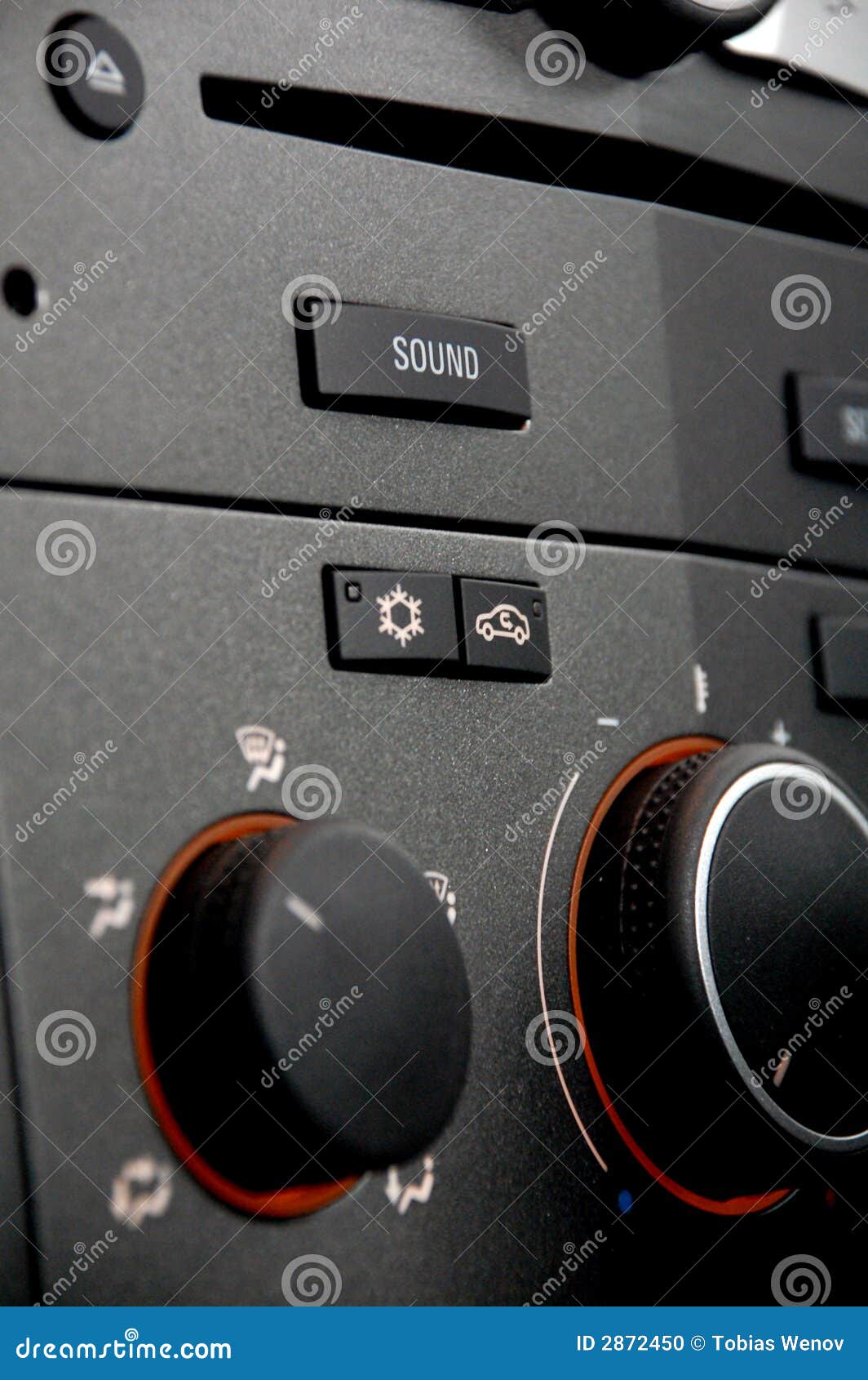 A Car Radio with Light Orange Stock Photo Image of keypad, equipment