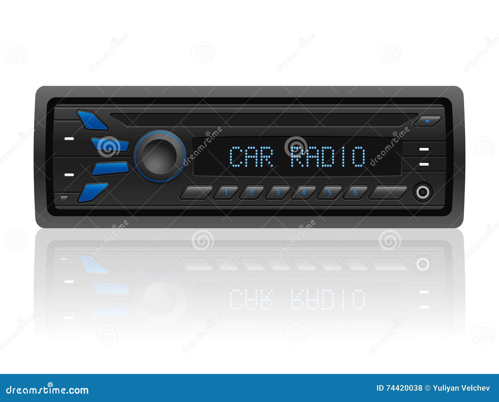 Car radio stock vector. Illustration of player, vector - 74420038