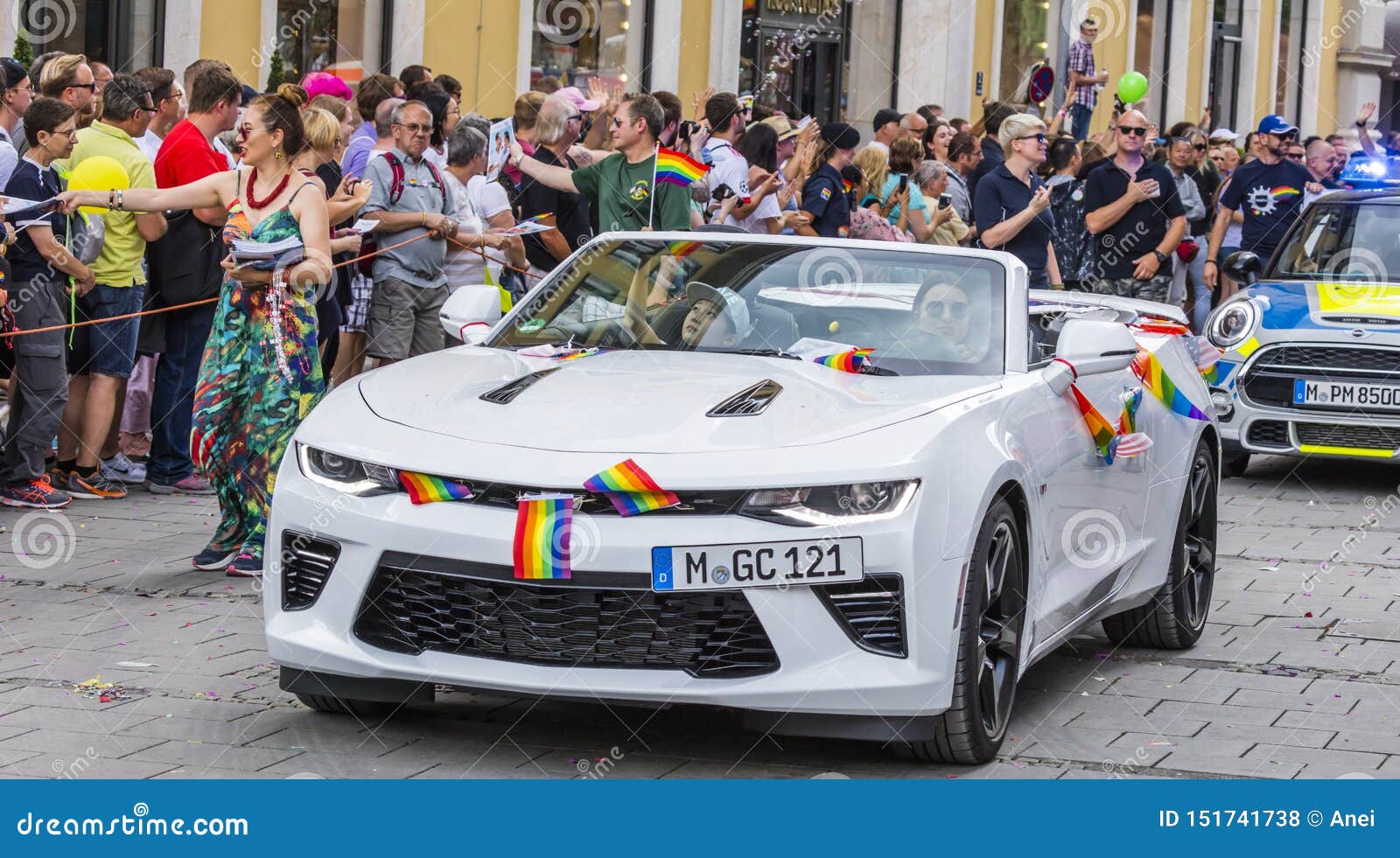 Munich, Germany. 15th July, 2017. Pride car. Today the Pride (Christopher  Street Day) took place in Munich. Several political and queer groups such  as some corporations organized it and participated. Credit: Alexander