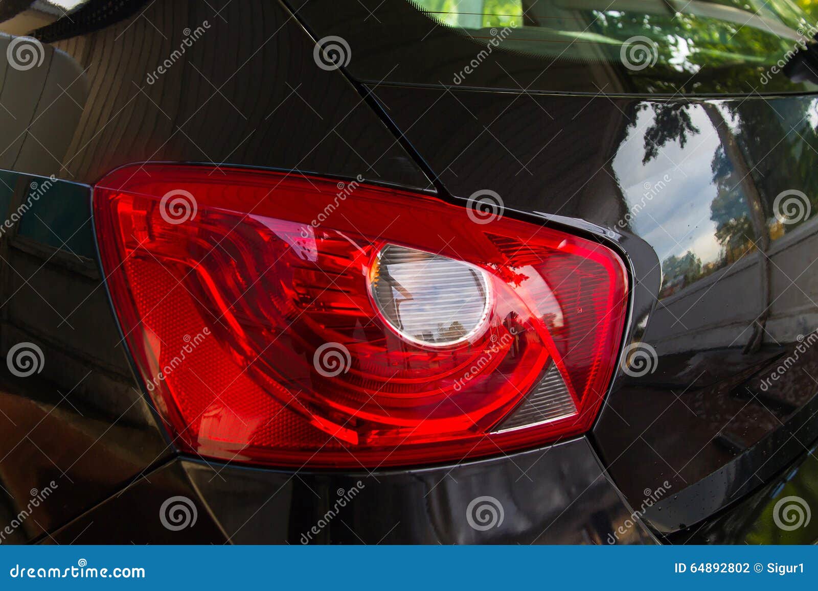 Car Rear Red Lighthouse stock photo. Image of metallic 64892802