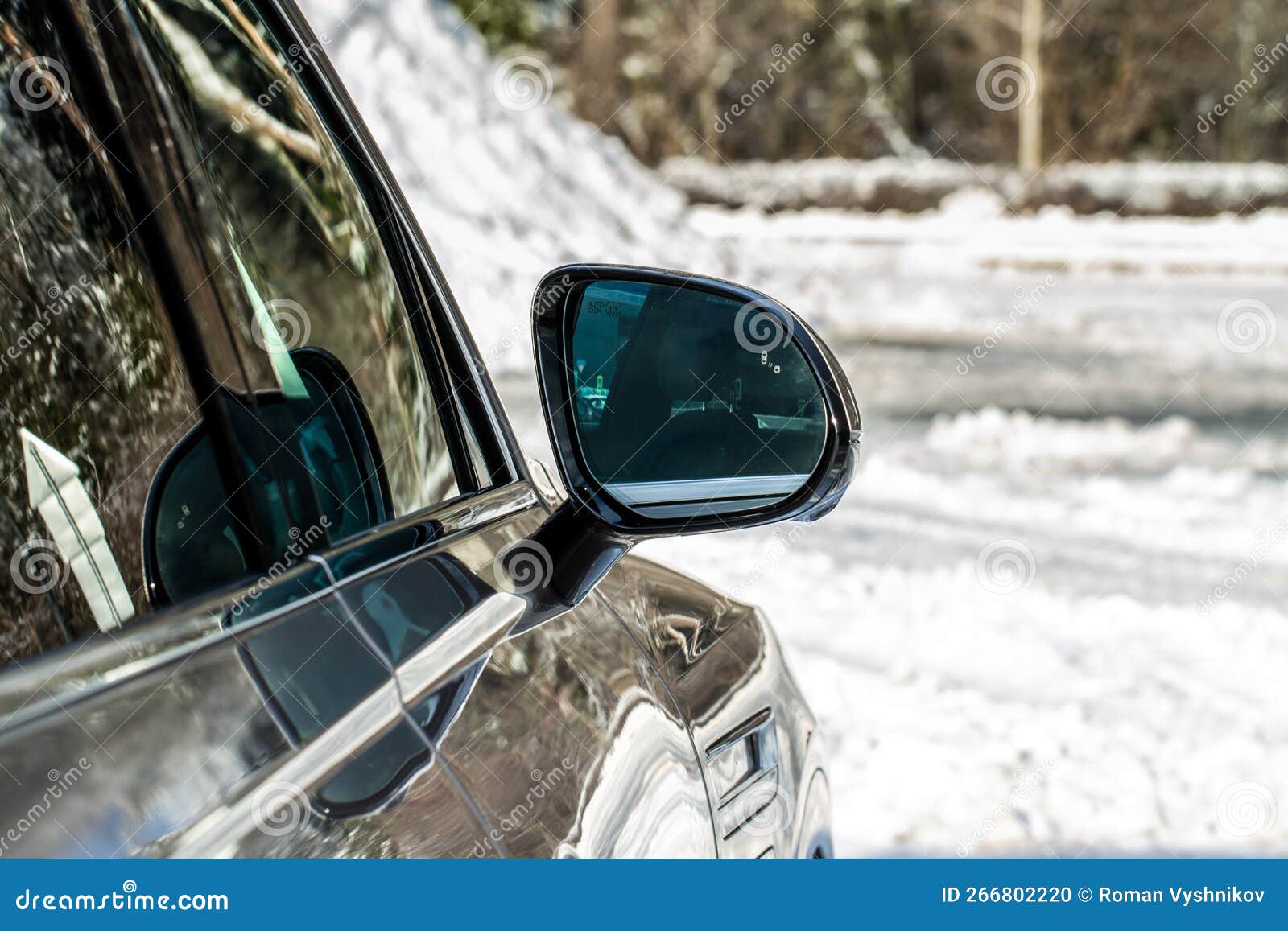 Car Rearview mirror. stock photo. Image of rearview 266802220
