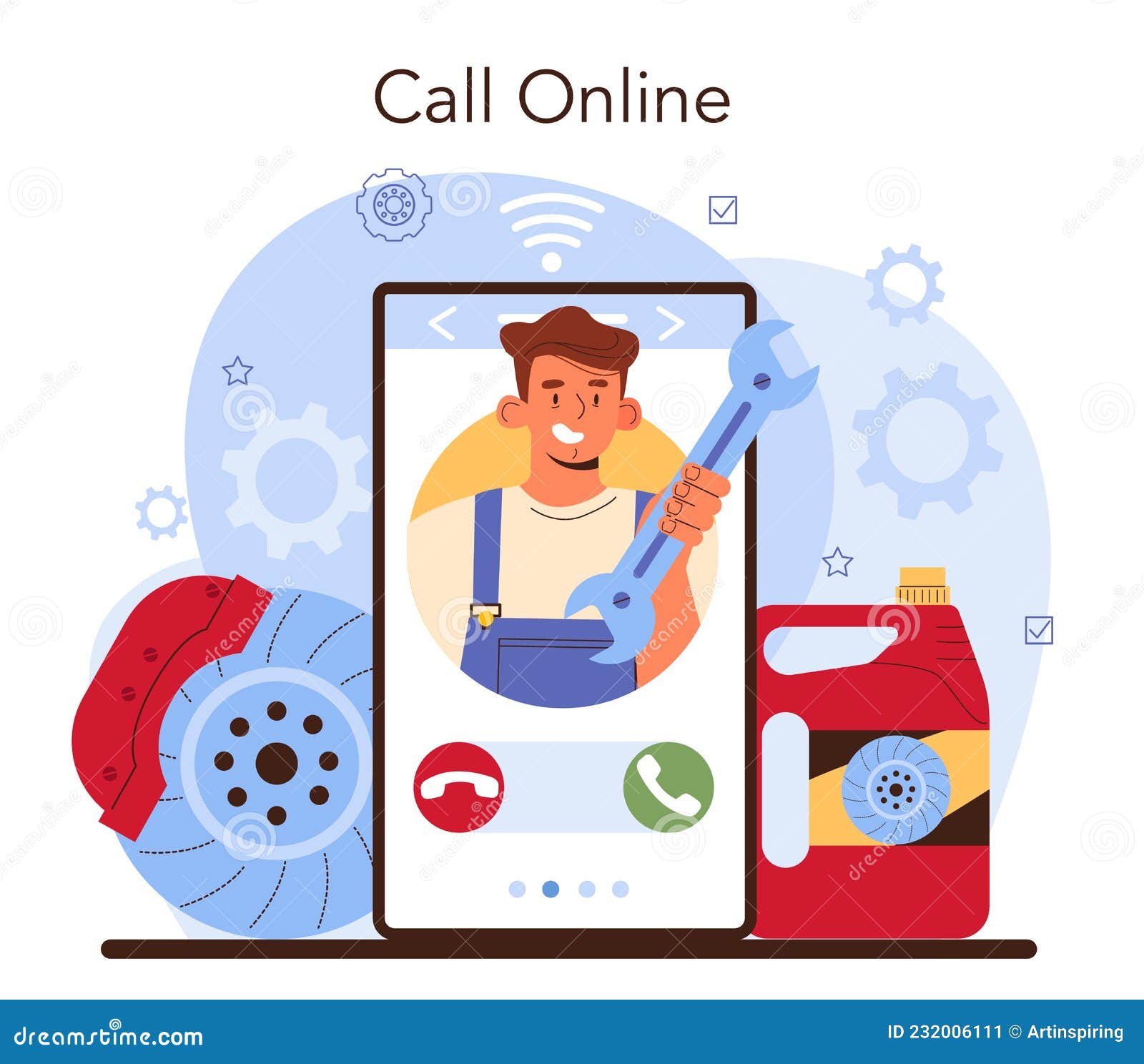 car repair service online service or platform. automobile's brake