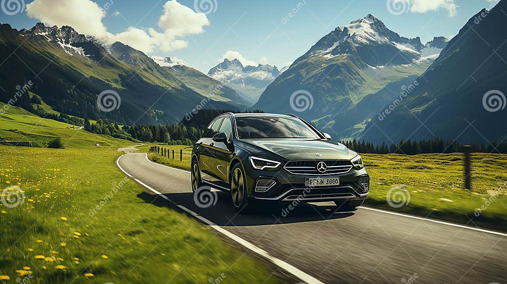 Car On The Road Amazing Switzerland Mountain Background Stock Illustration Illustration Of Car On The Road Amazing Switzerland Mountain Background Stock Illustration Illustration Of