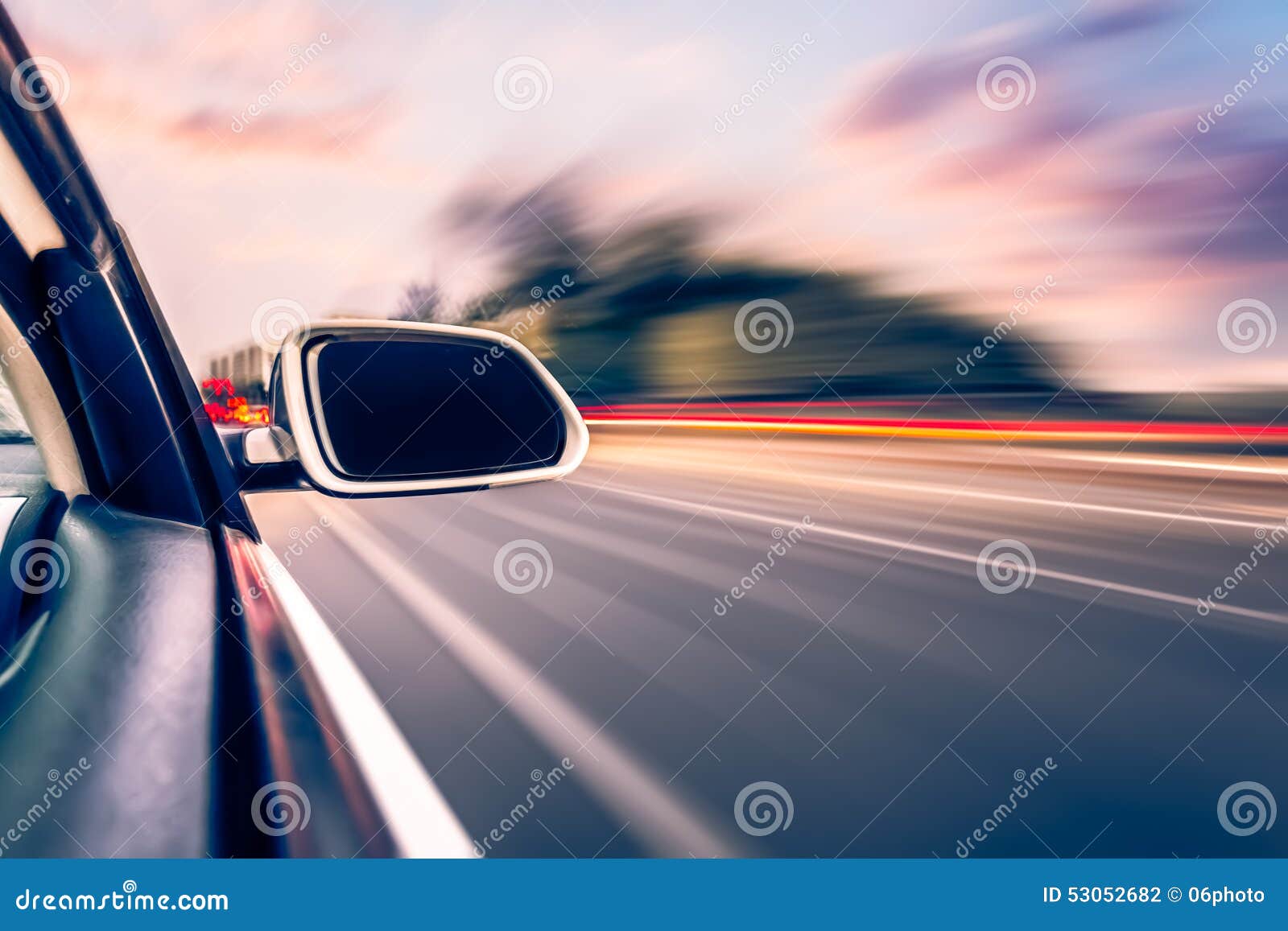Car on the Road with Motion Blur Background Stock Photo Image of blue