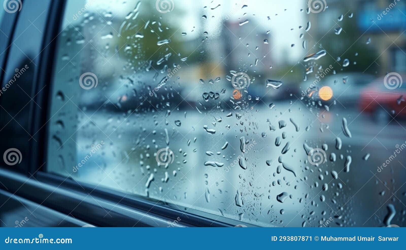car mirror with rain drops generated by ai tool
