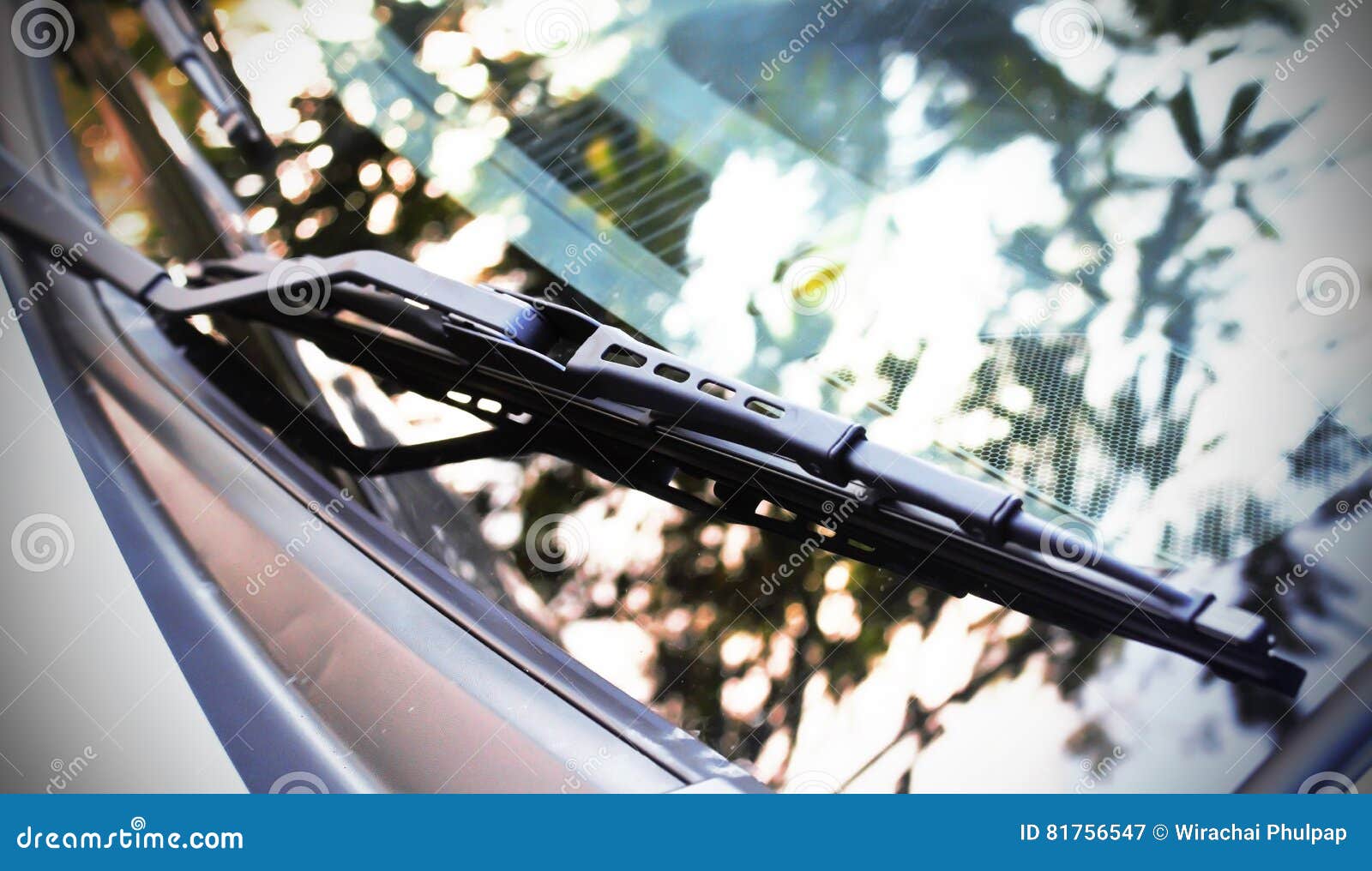 Car`s New Windshield Rain Wiper. Stock Image Image of driver, sign