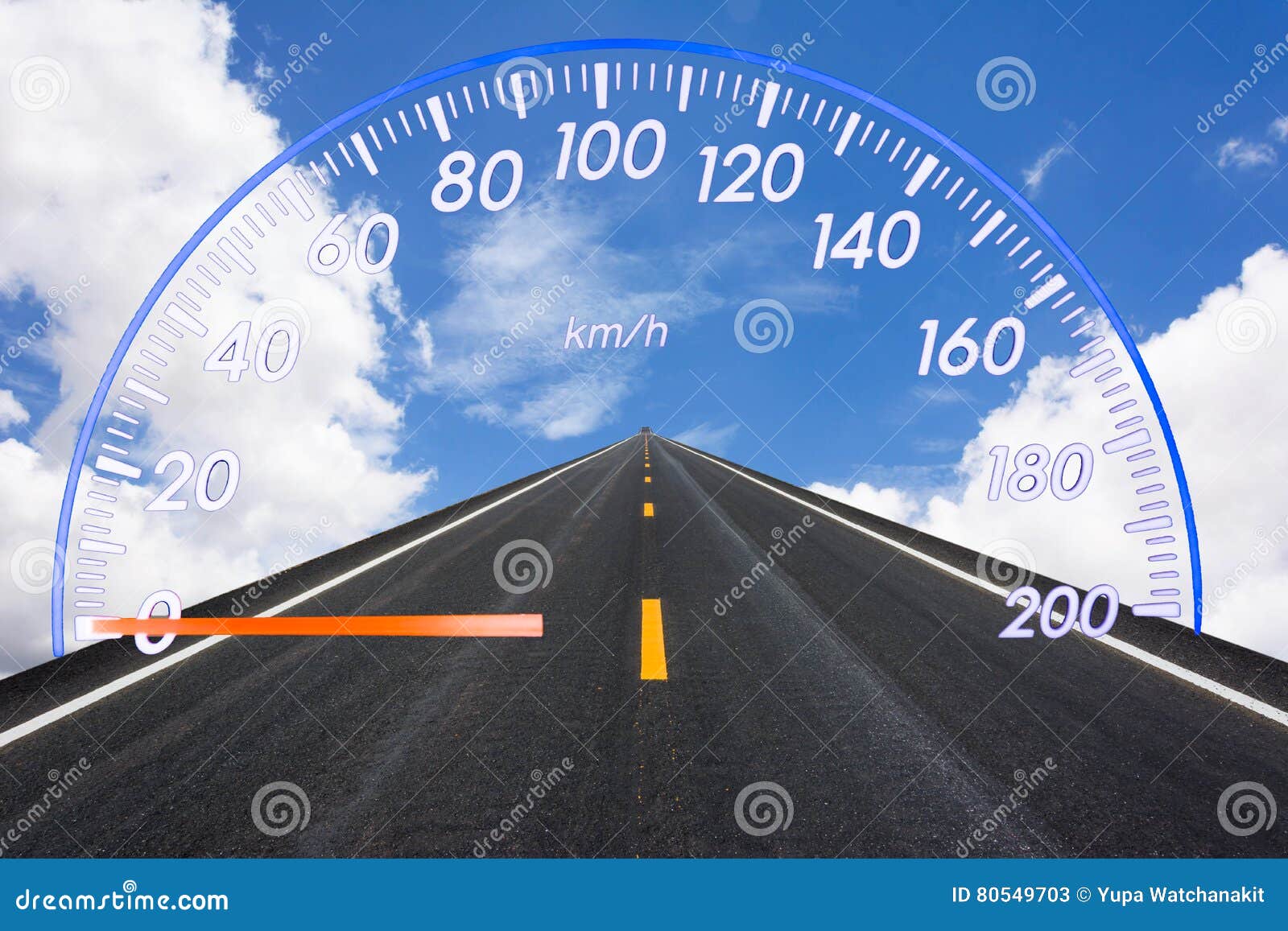 Car`s Speedometer Illuminated Stock Illustration Illustration of