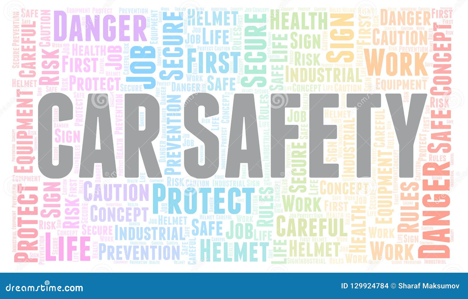 Car Safety word cloud. stock illustration. Illustration of protect