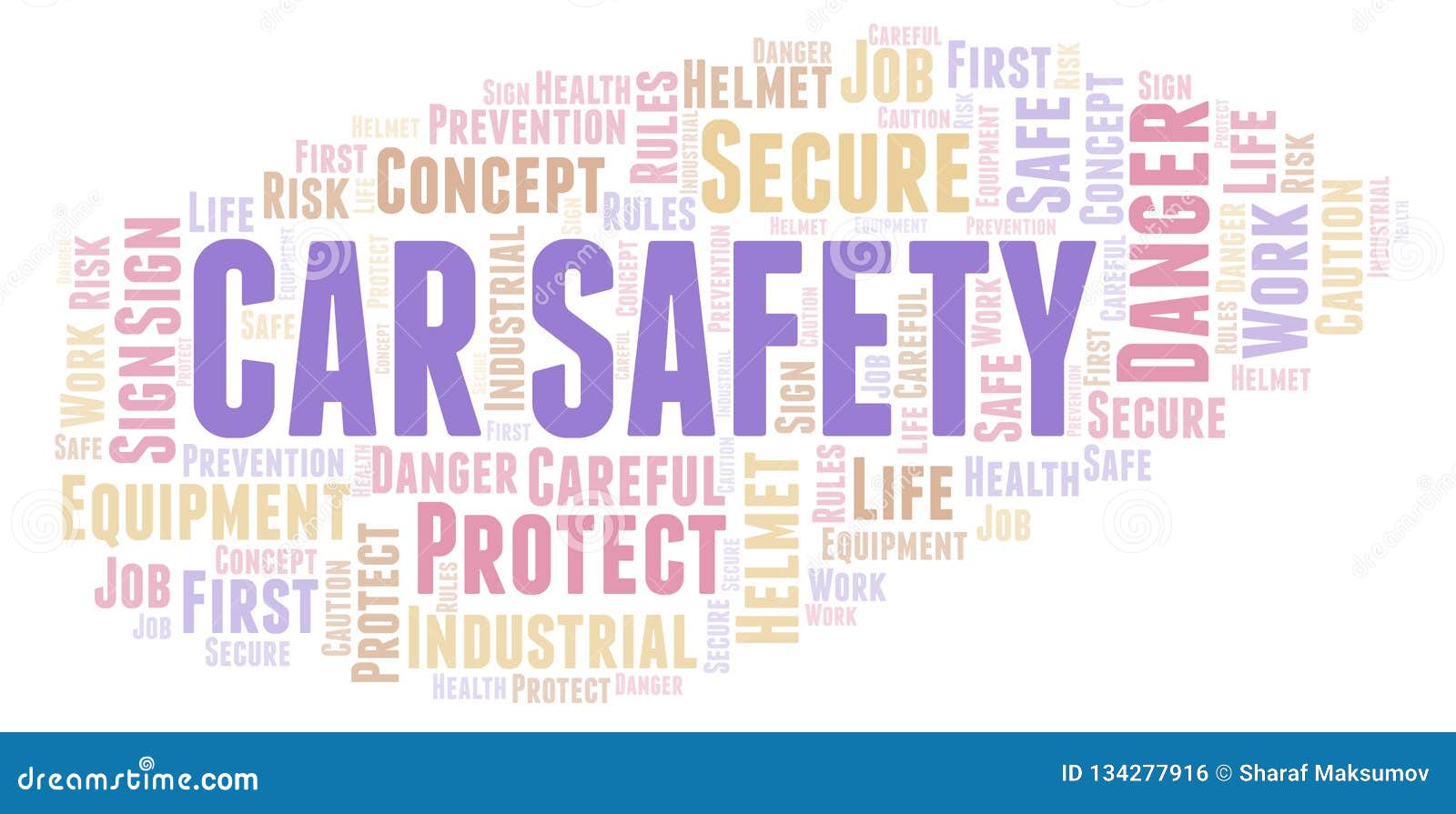 Car Safety word cloud stock illustration. Illustration of word 134277916