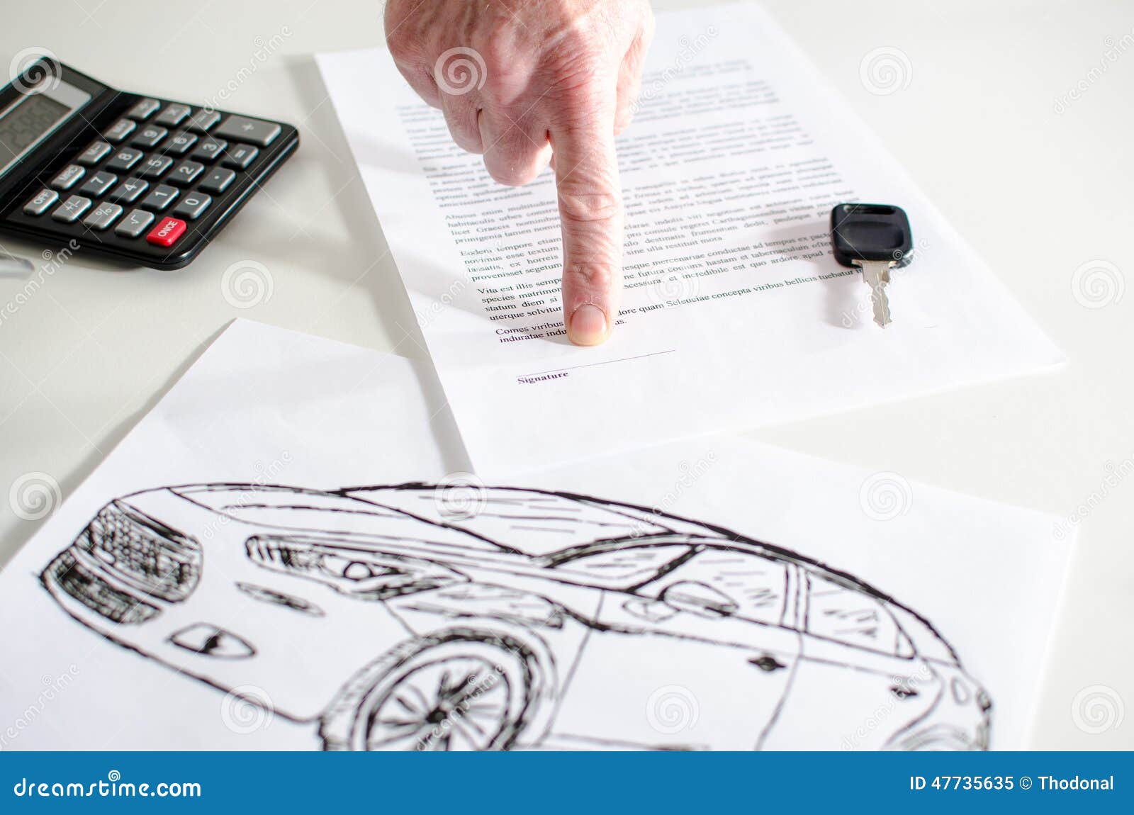 car sales contract stock image image of lease desk 47735635