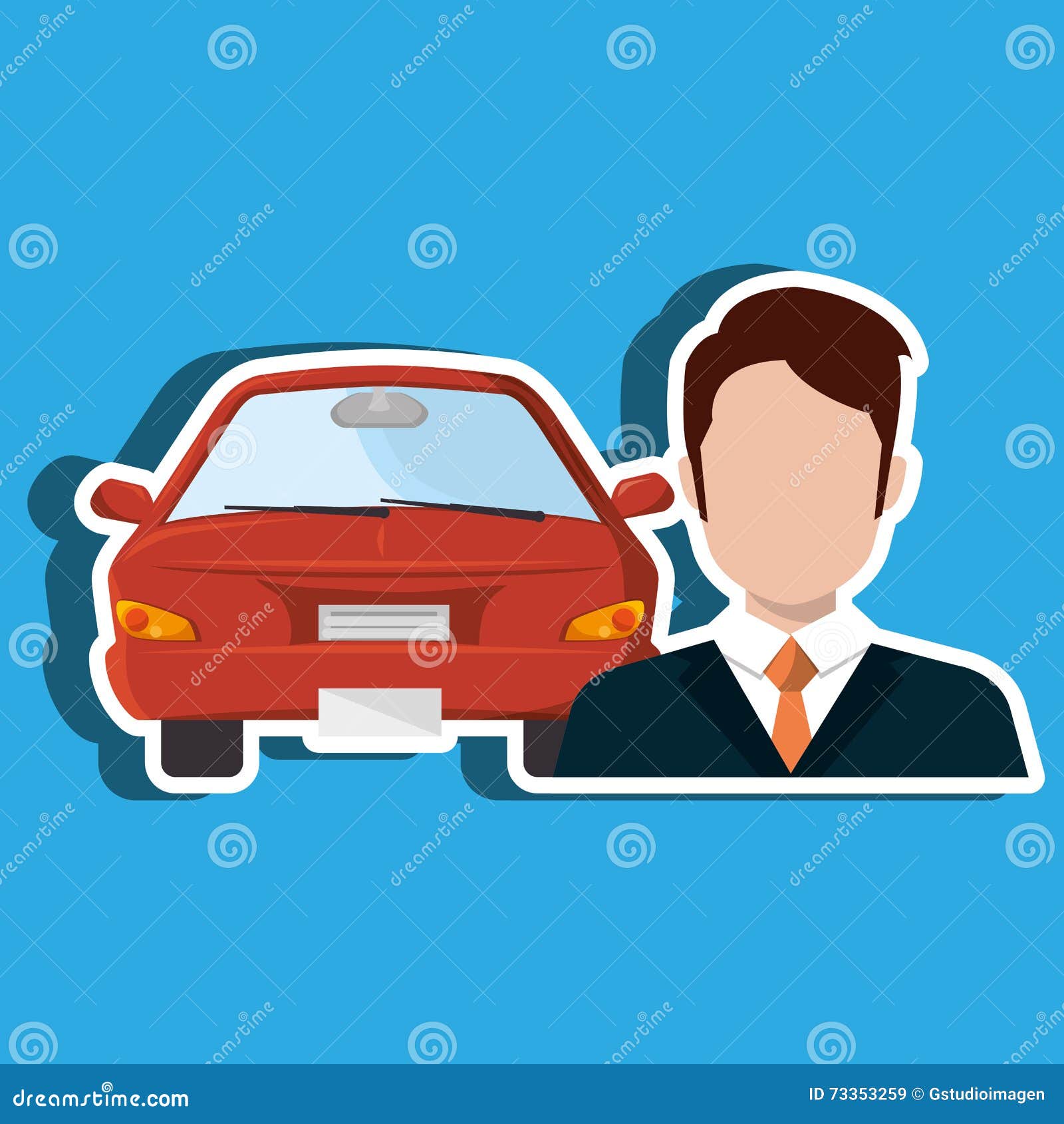Car salesman design stock illustration. Illustration of retail 73353259