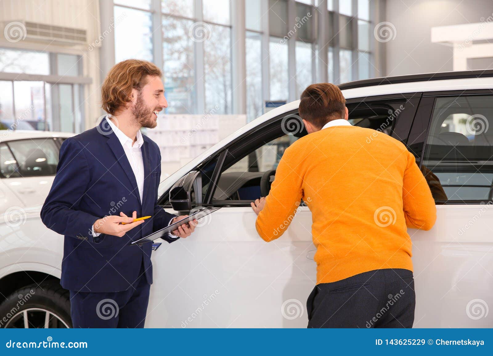 Car Salesman Working with Customer Stock Image Image of adult