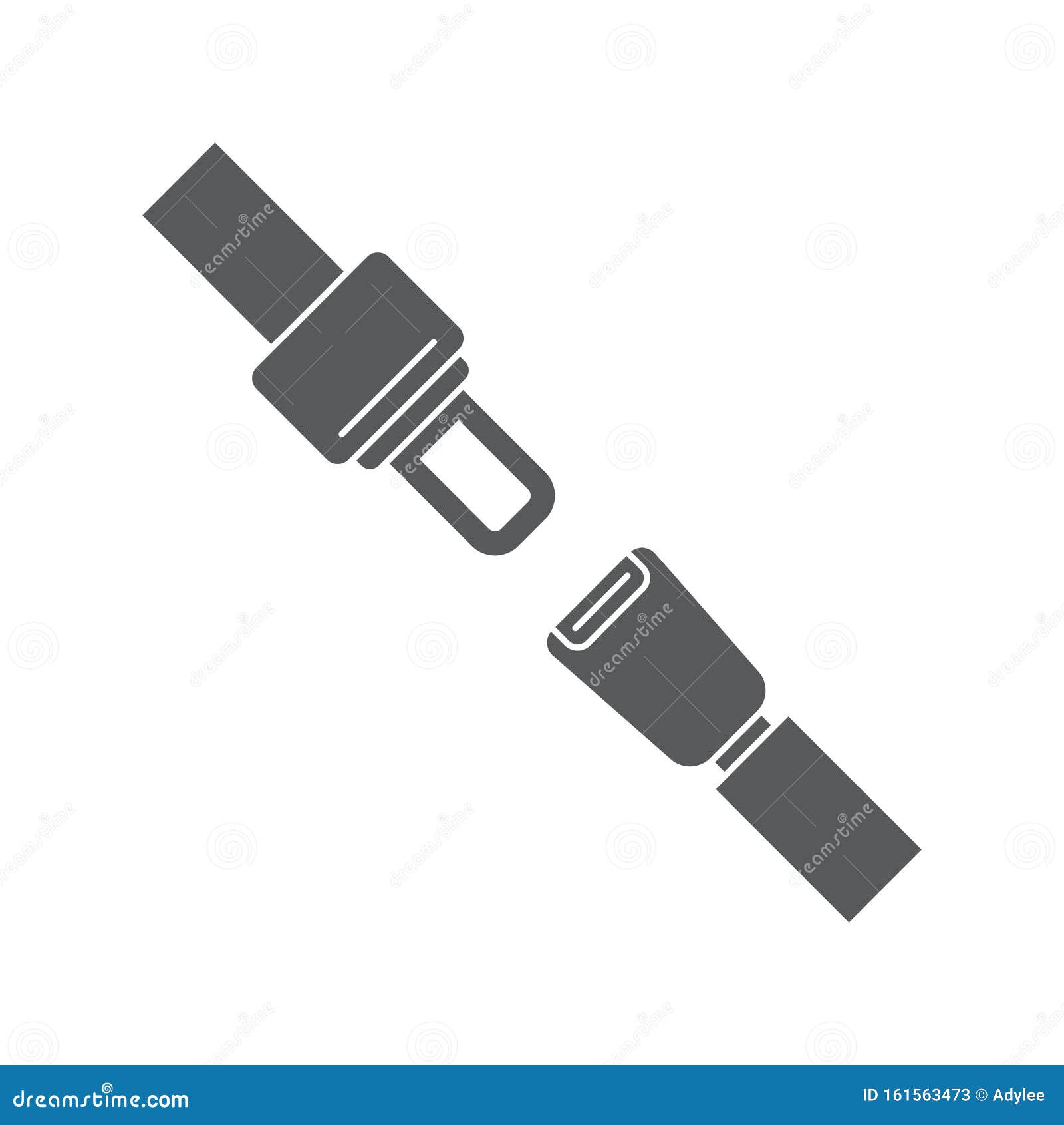 Car Seat Belt Vector Icon Symbol Safety Isolated on White Background