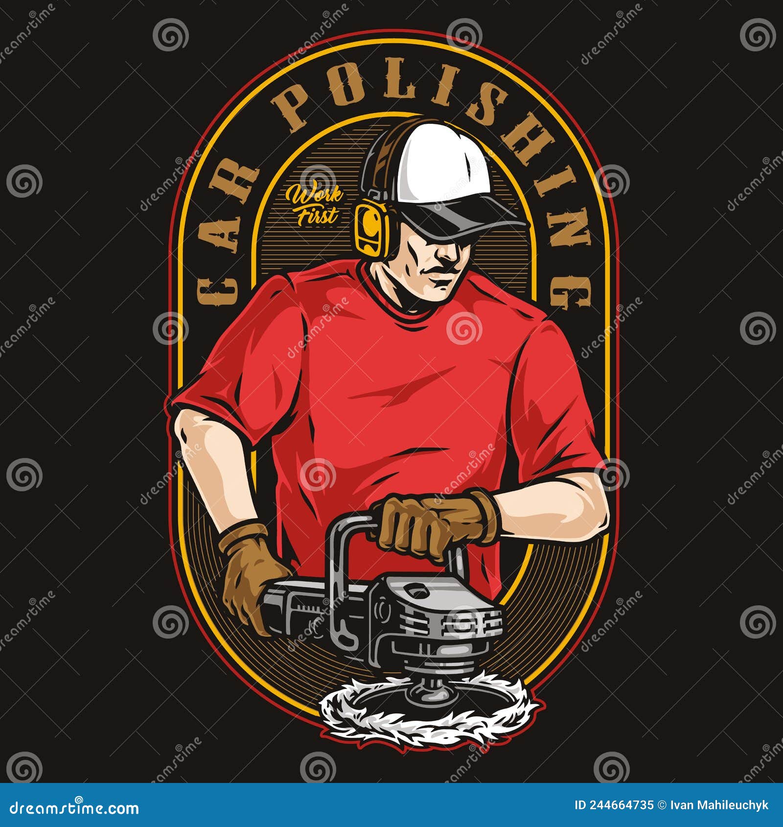 auto polisher with buffer tool emblem