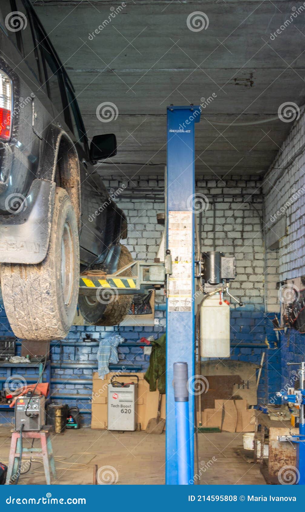 Car Service. Interior of the Car Repair Shop. Editorial Stock Photo