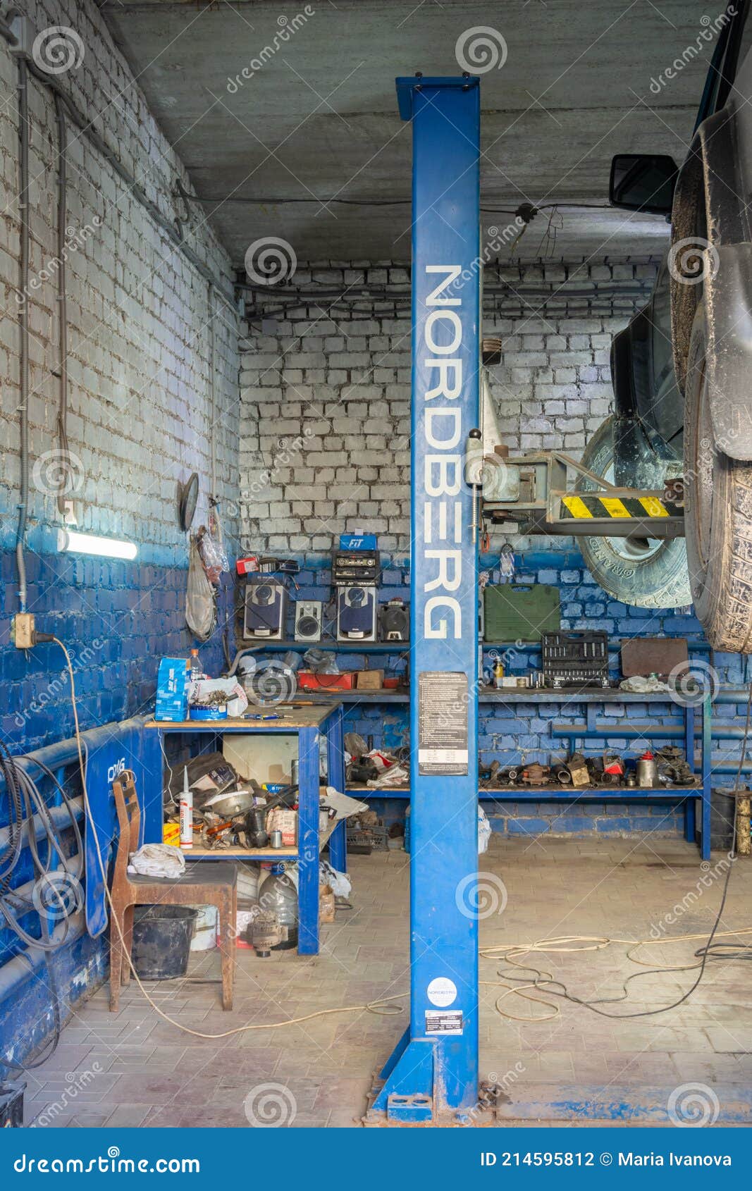 Car Service. Interior of the Car Repair Shop. Editorial Photography