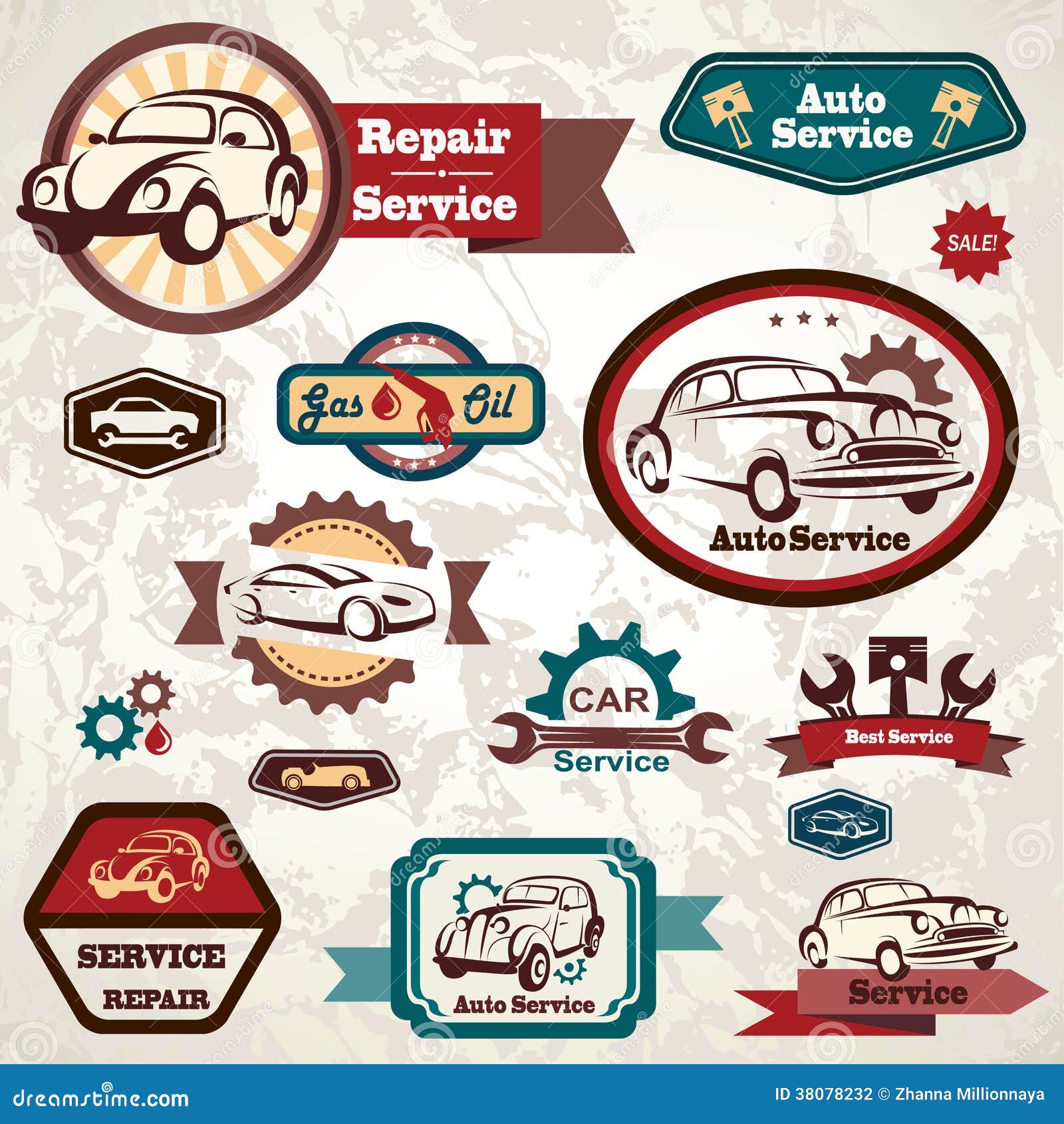 Car Service Retro Emblem Stock Vector Illustration Of Quality 38078232