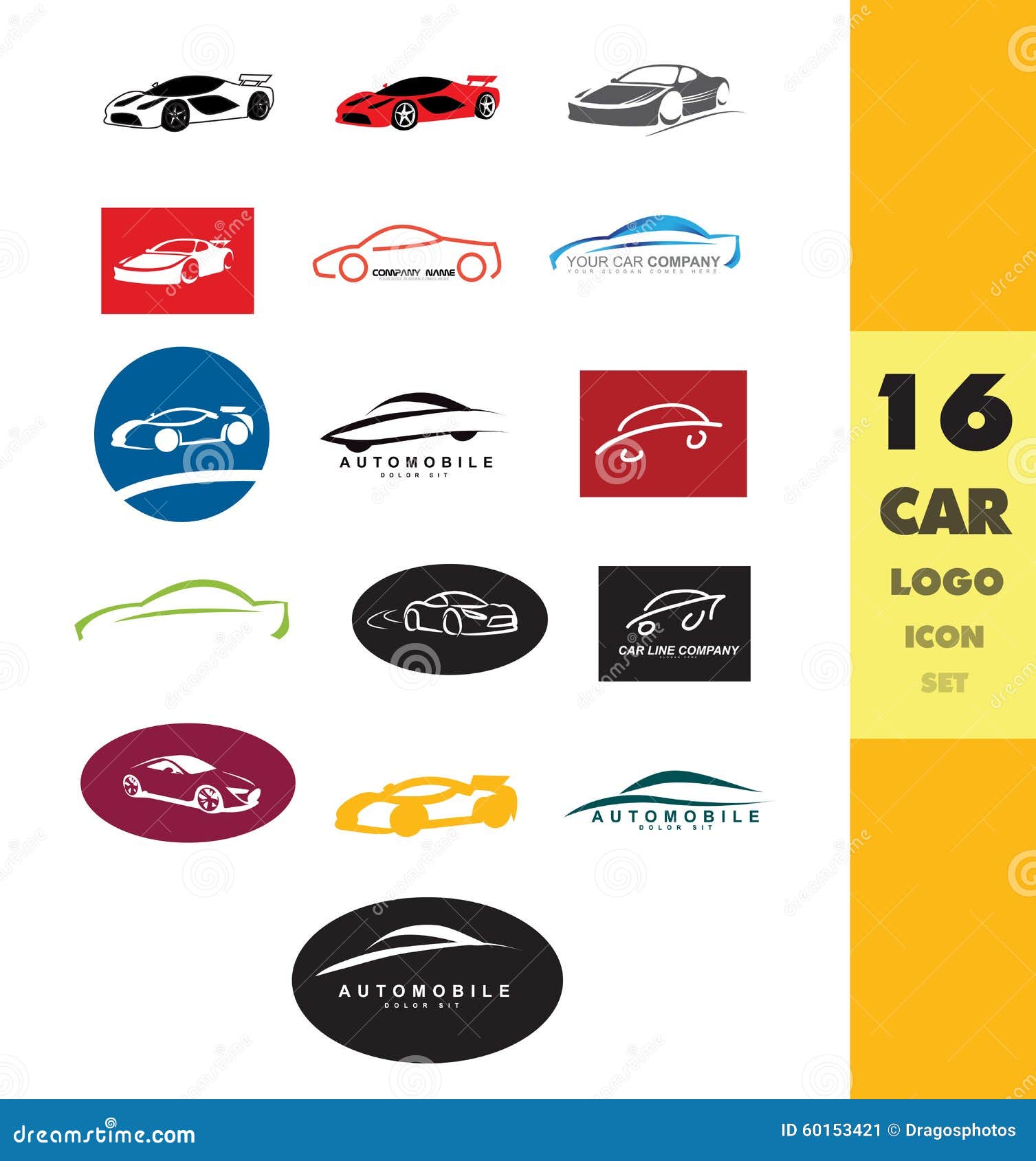 Car shape logo set stock vector. Illustration of identity - 60153421