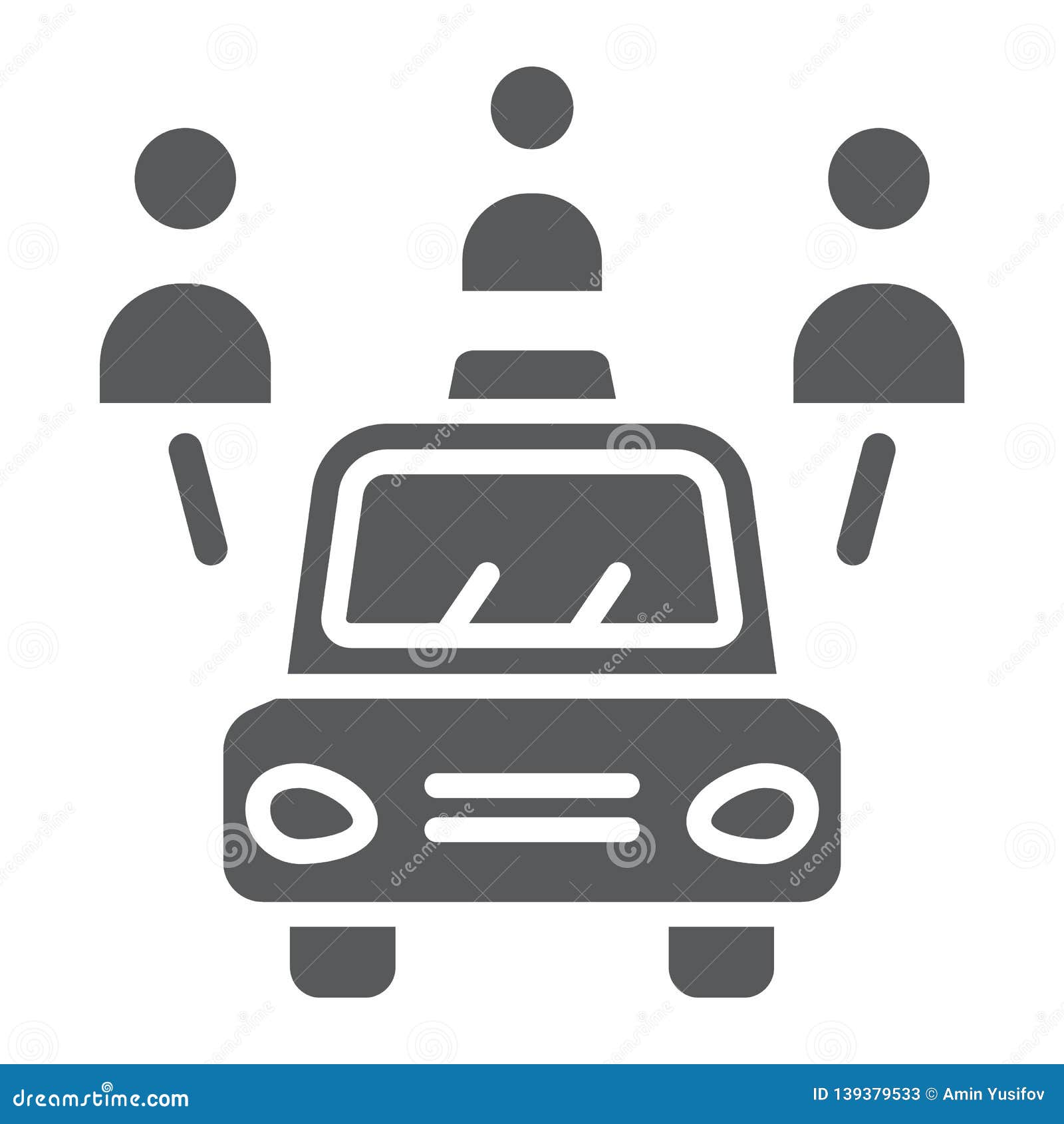 Car Sharing Glyph Icon, Auto and People, Automobile Sign, Vector ...