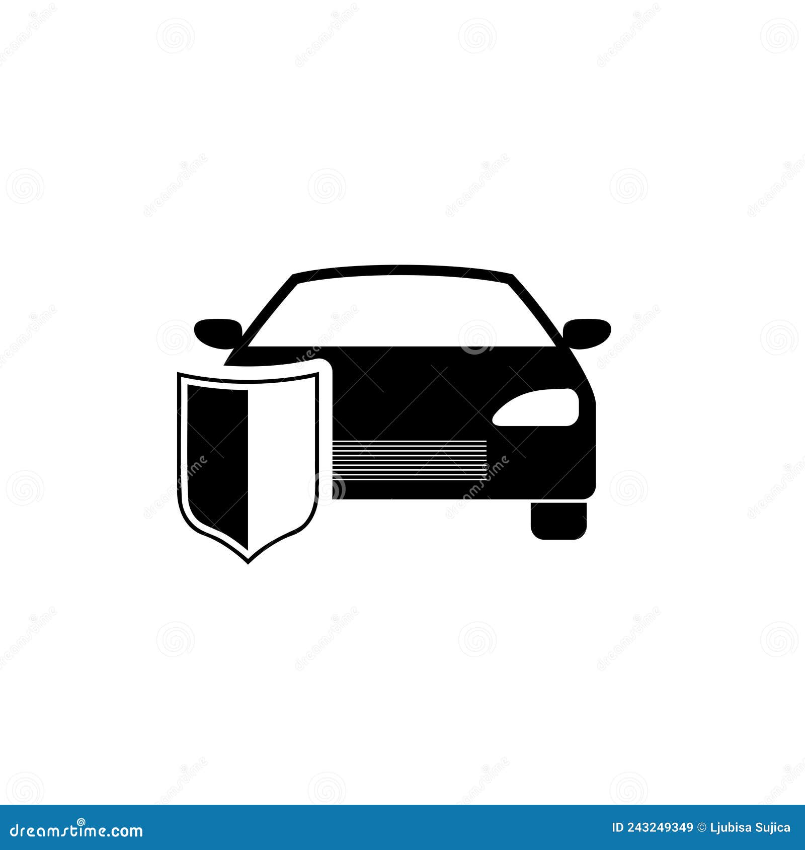 Car Shield Icon Isolated on White Background Stock Vector