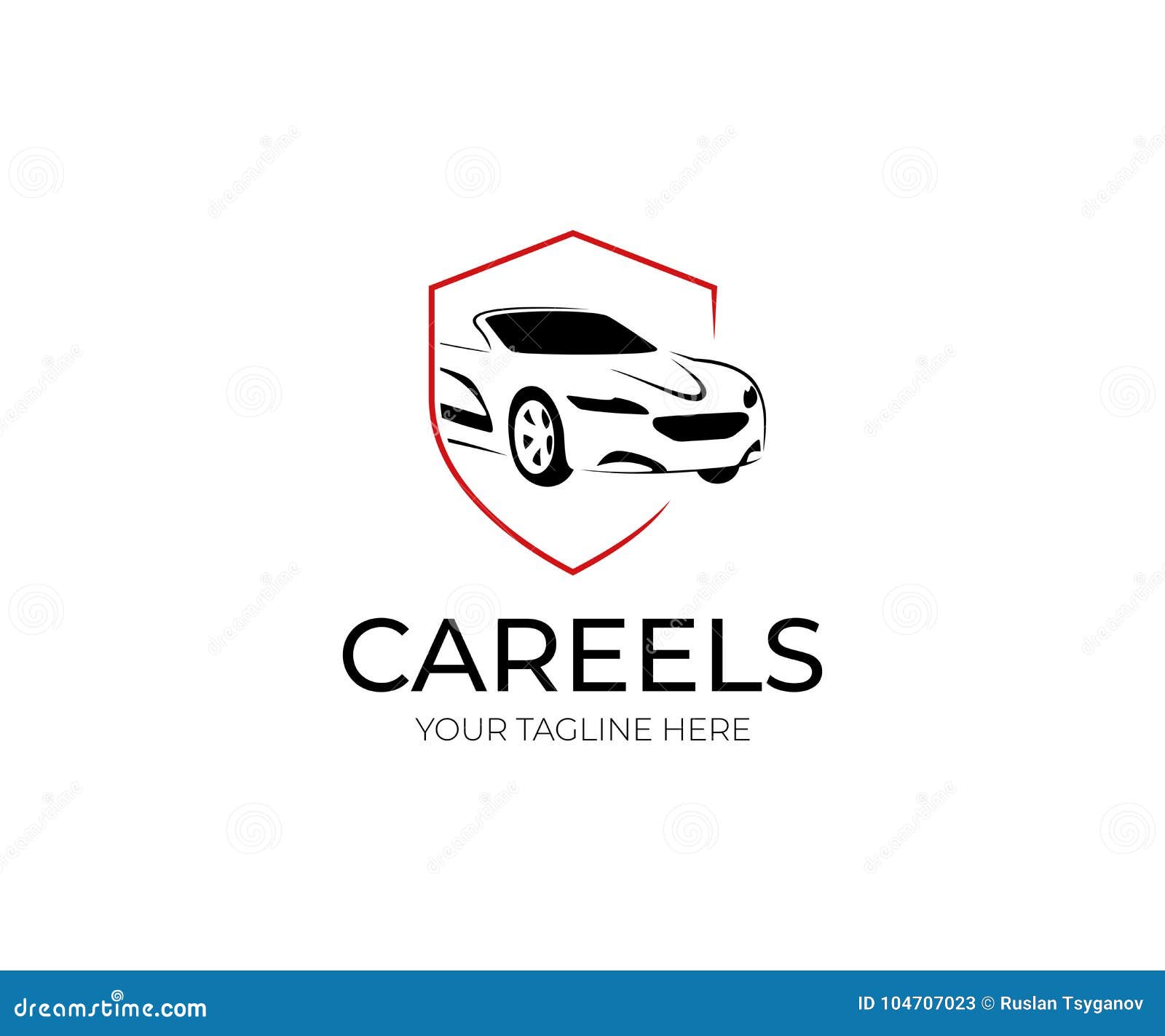 Car and Shield Logo Template. Automobile Vector Design Stock Vector