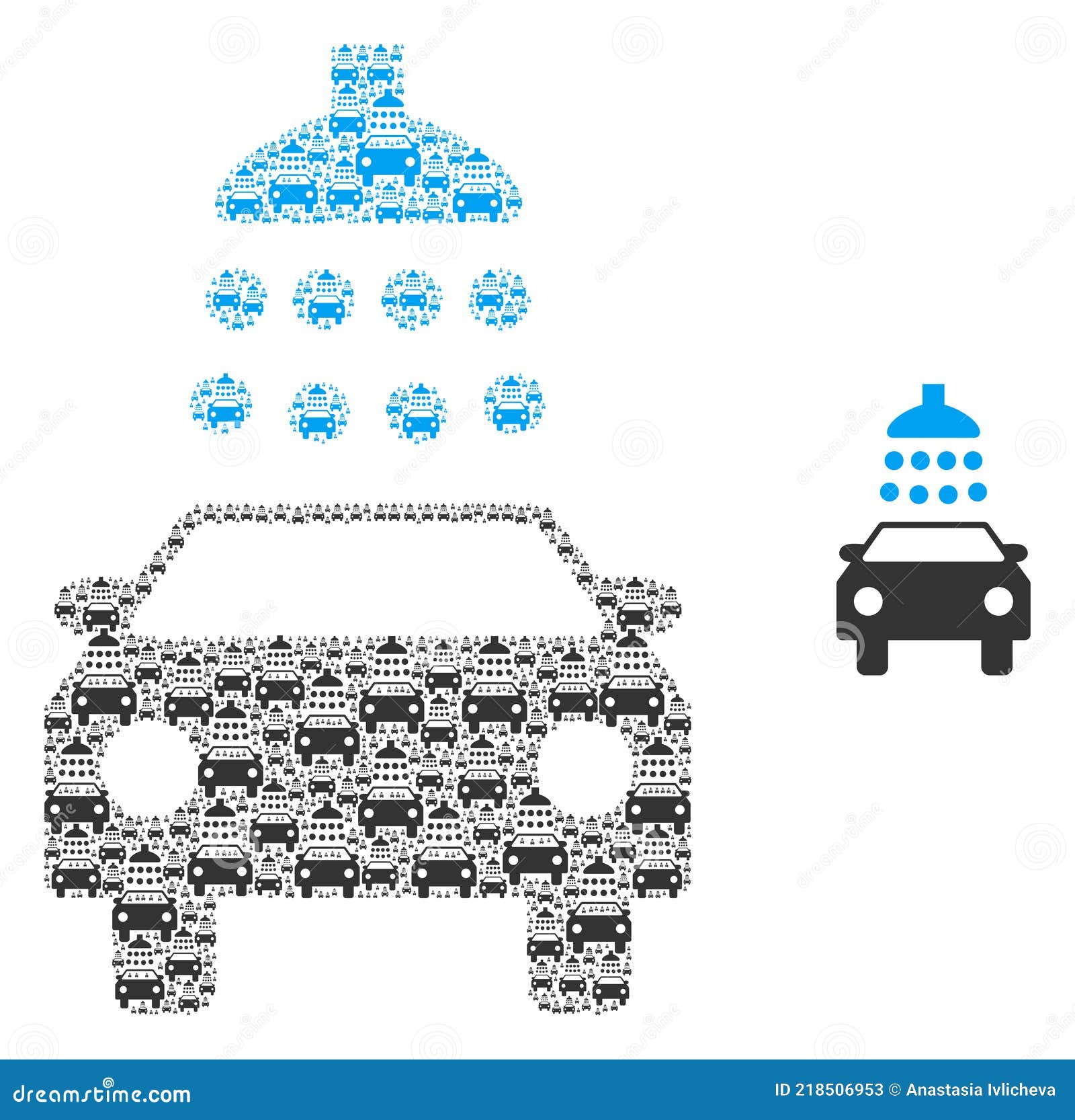 Car Shower Recursion Mosaic Of Car Shower Icons And Grunge Ararat Seal