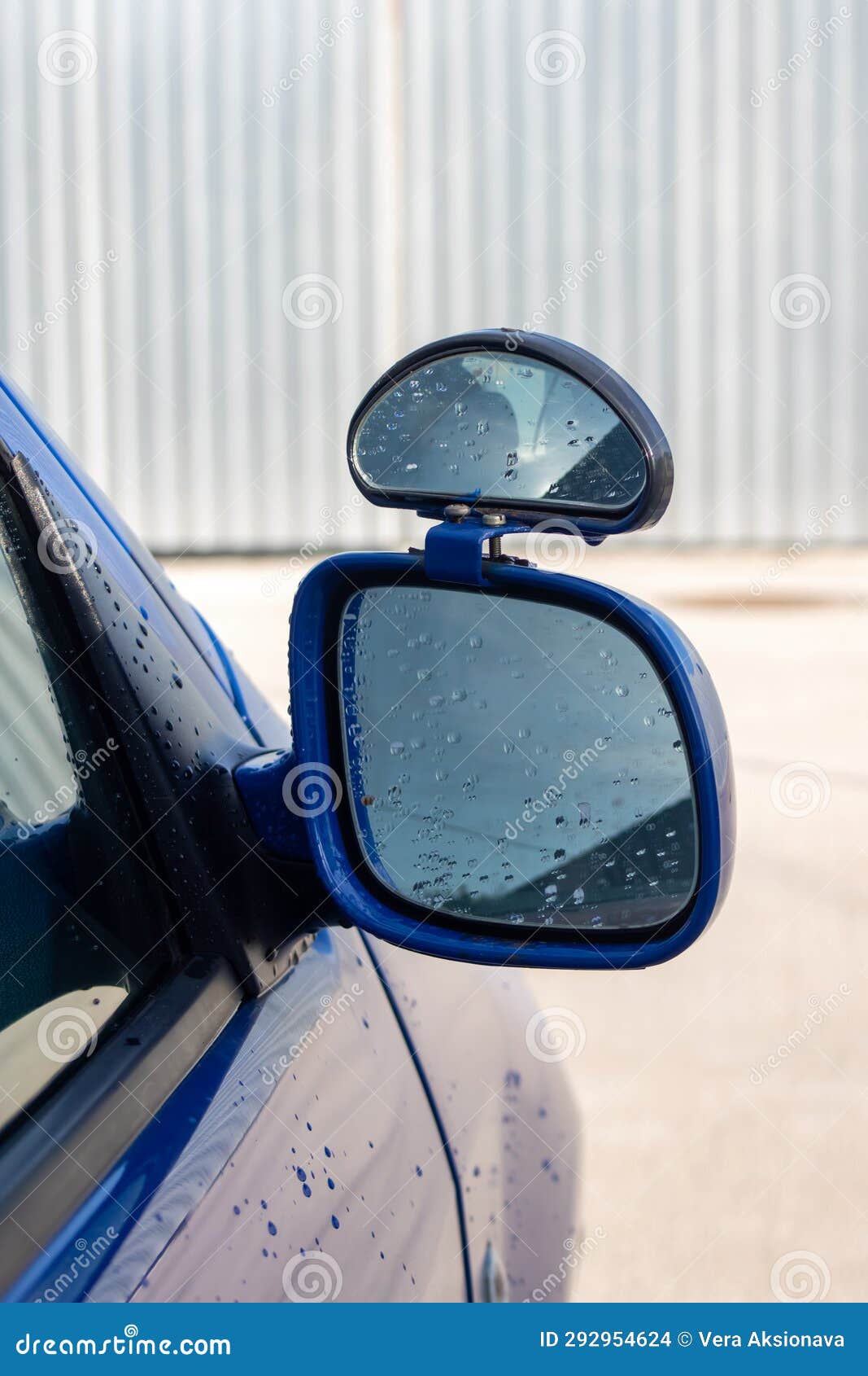 Car Side Mirror with Water Droplets Closeup Stock Photo Image of