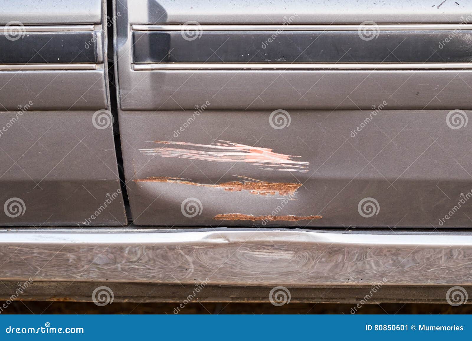 Car Side is Scratched and Caused Crash Stock Image Image of light