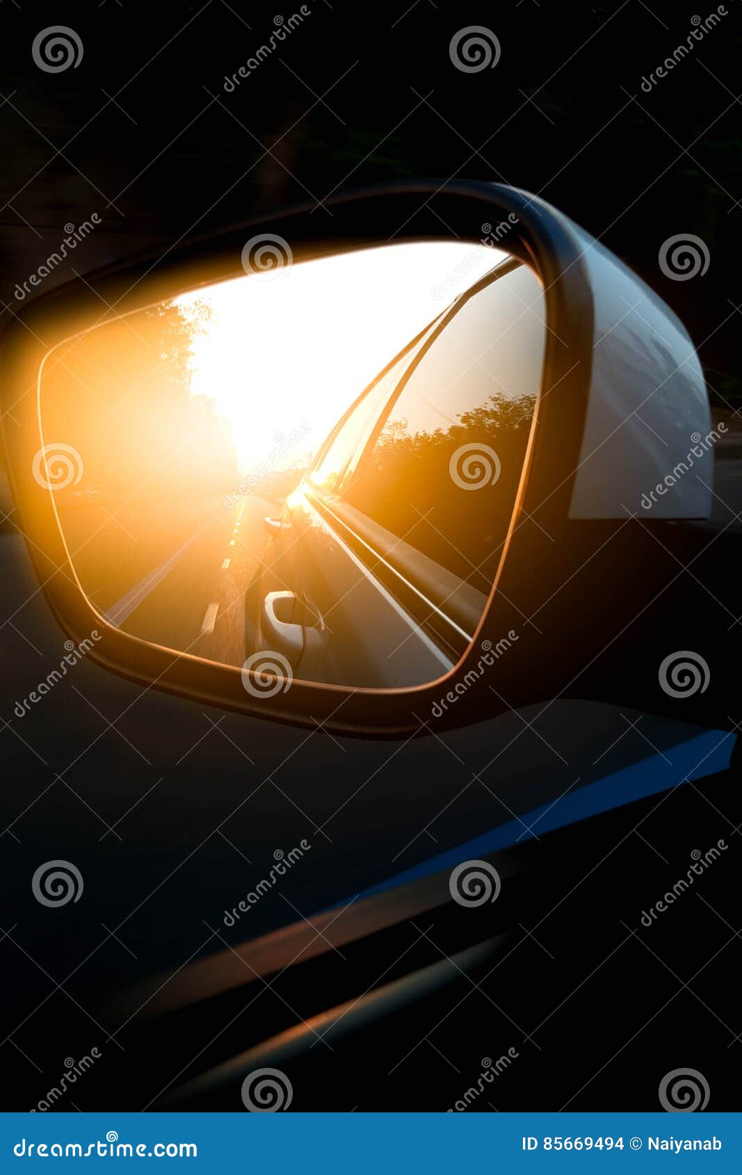 Car Side View Mirror on the Road Stock Photo Image of driving, rear