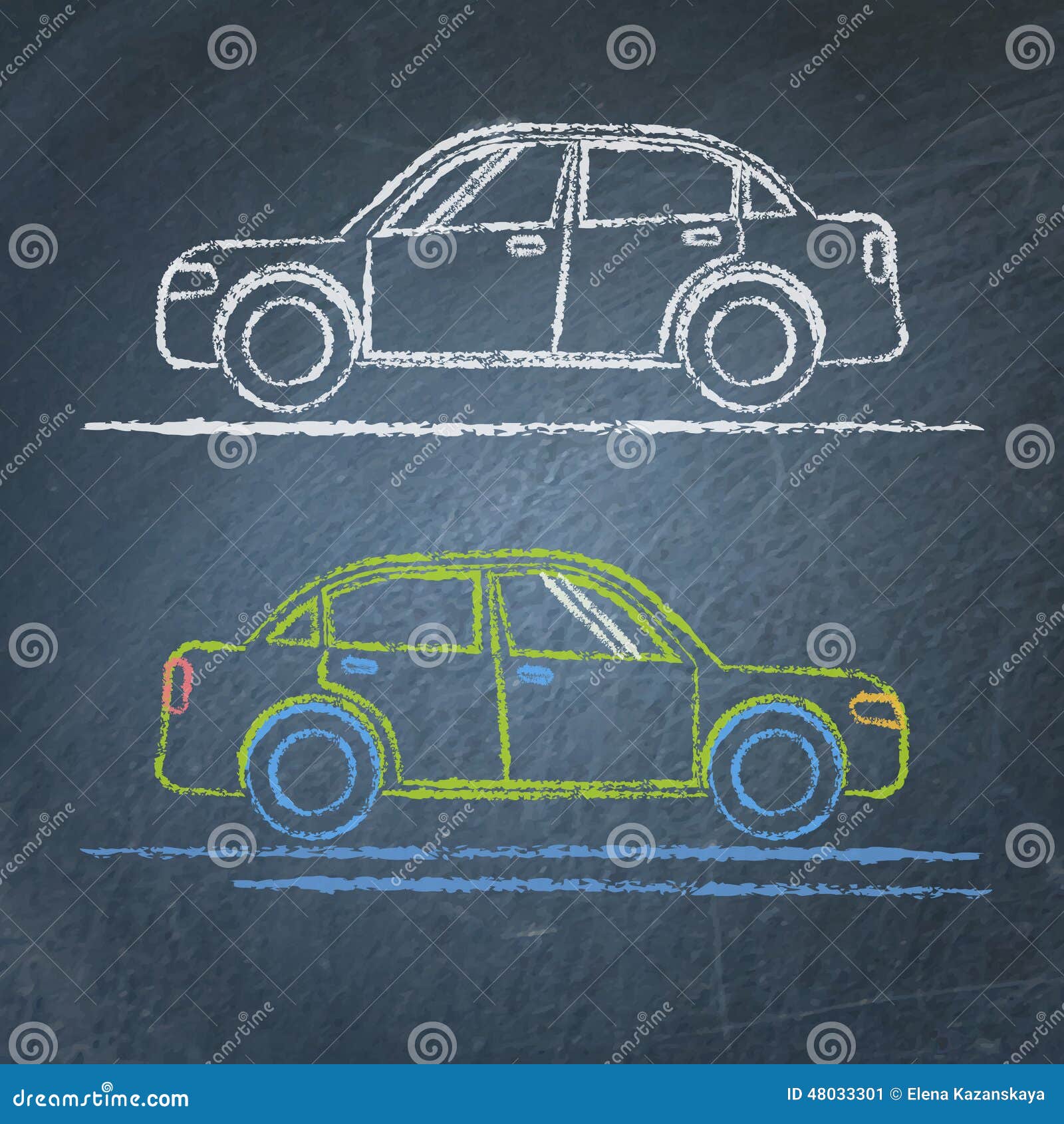Car sketch on chalkboard stock illustration. Illustration of design