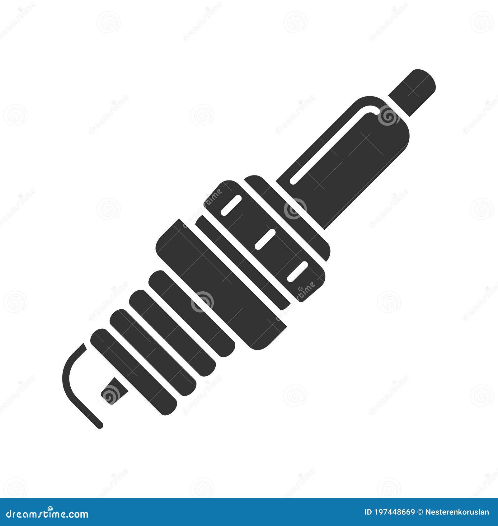 Car spark plug glyph icon stock vector. Illustration of equipment