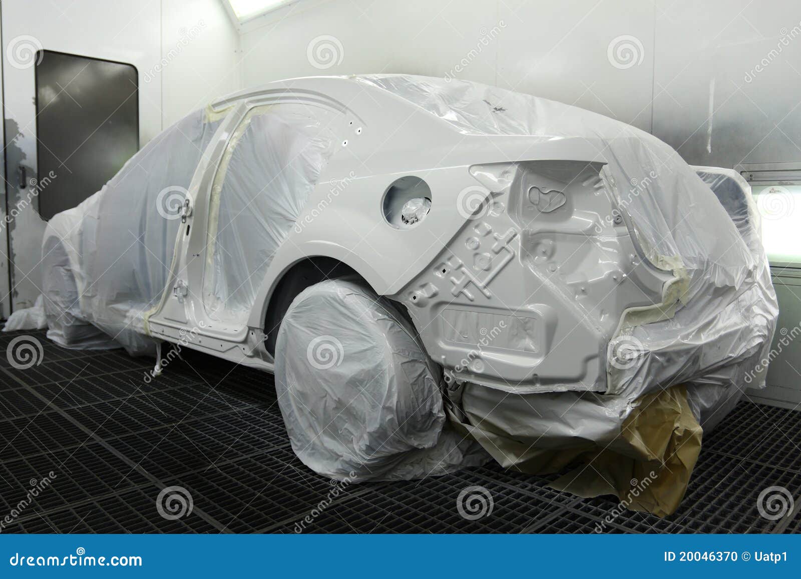 Car in the spray booth stock photo. Image of paper, mode 20046370