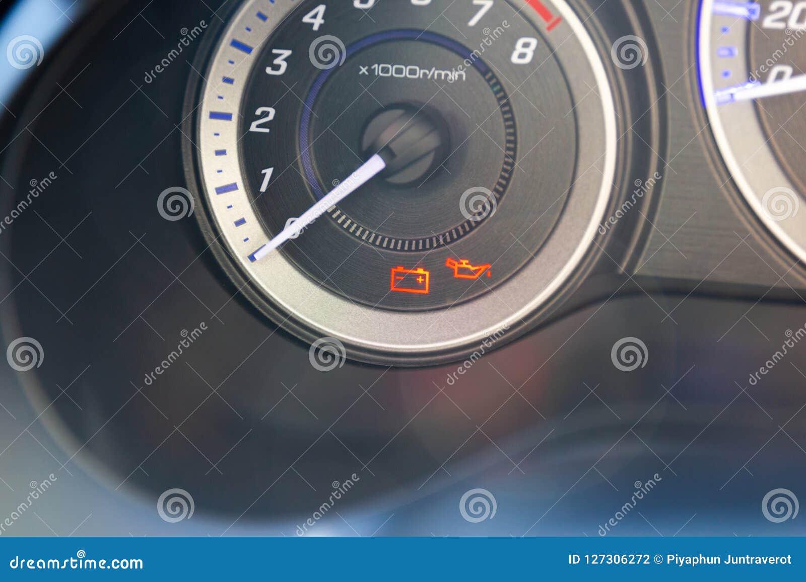 Car Status Display Show Battery Warning Light Stock Photo Image of