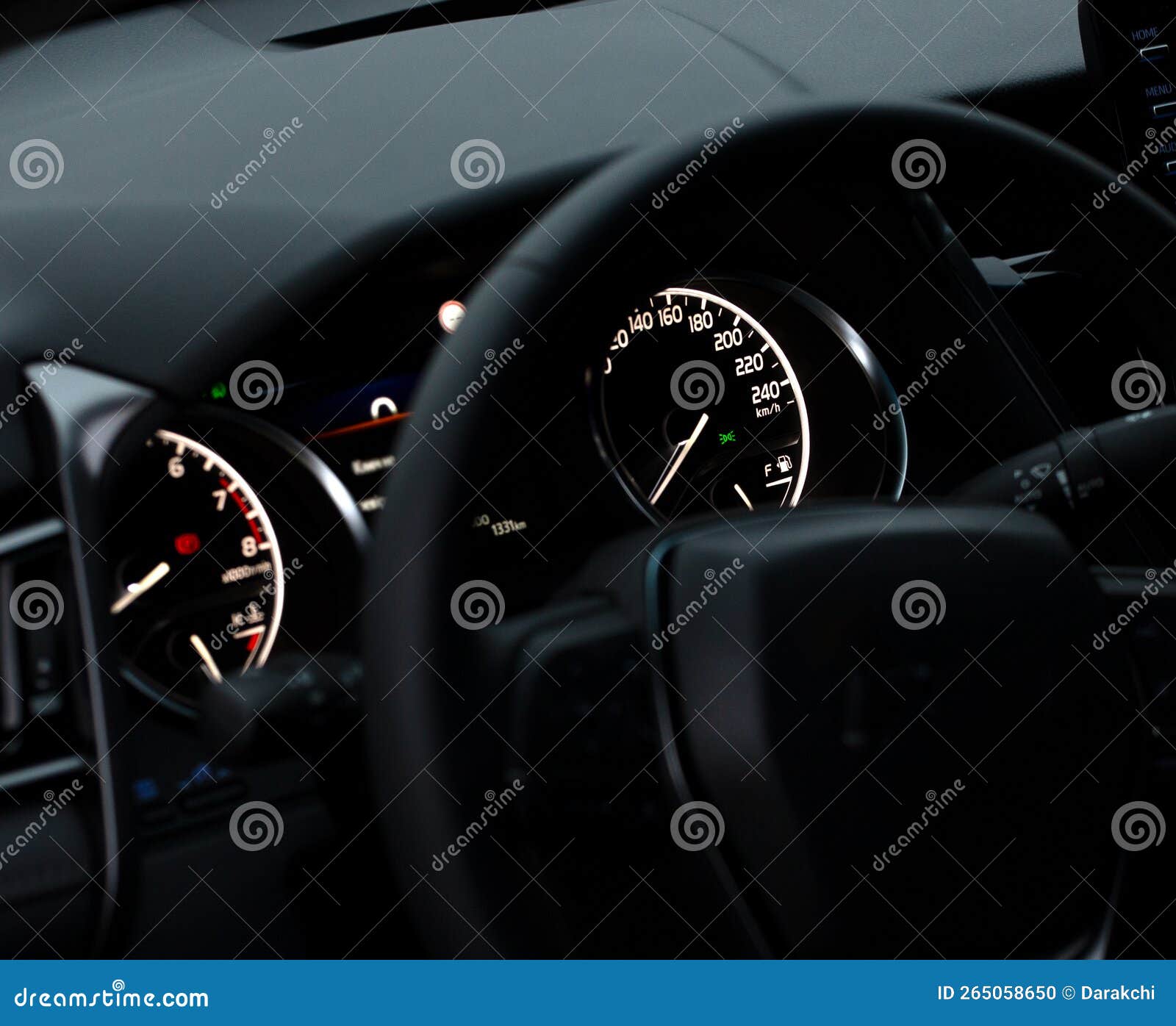 Car Steering Wheel Background, Car Elements Close View Stock Photo
