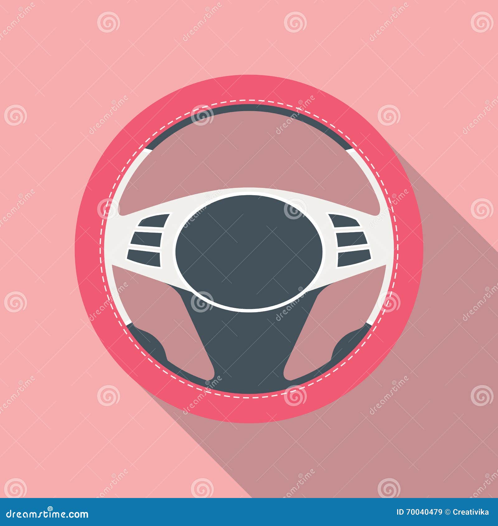 Car Steering Wheel Icon Flat Symbol Stock Vector Illustration of