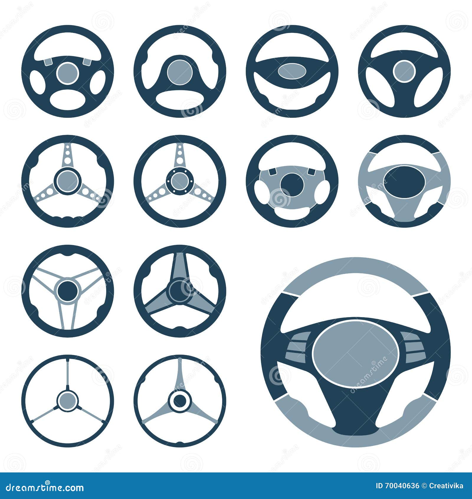 Car Steering Wheel Icons Set Stock Vector Illustration of school