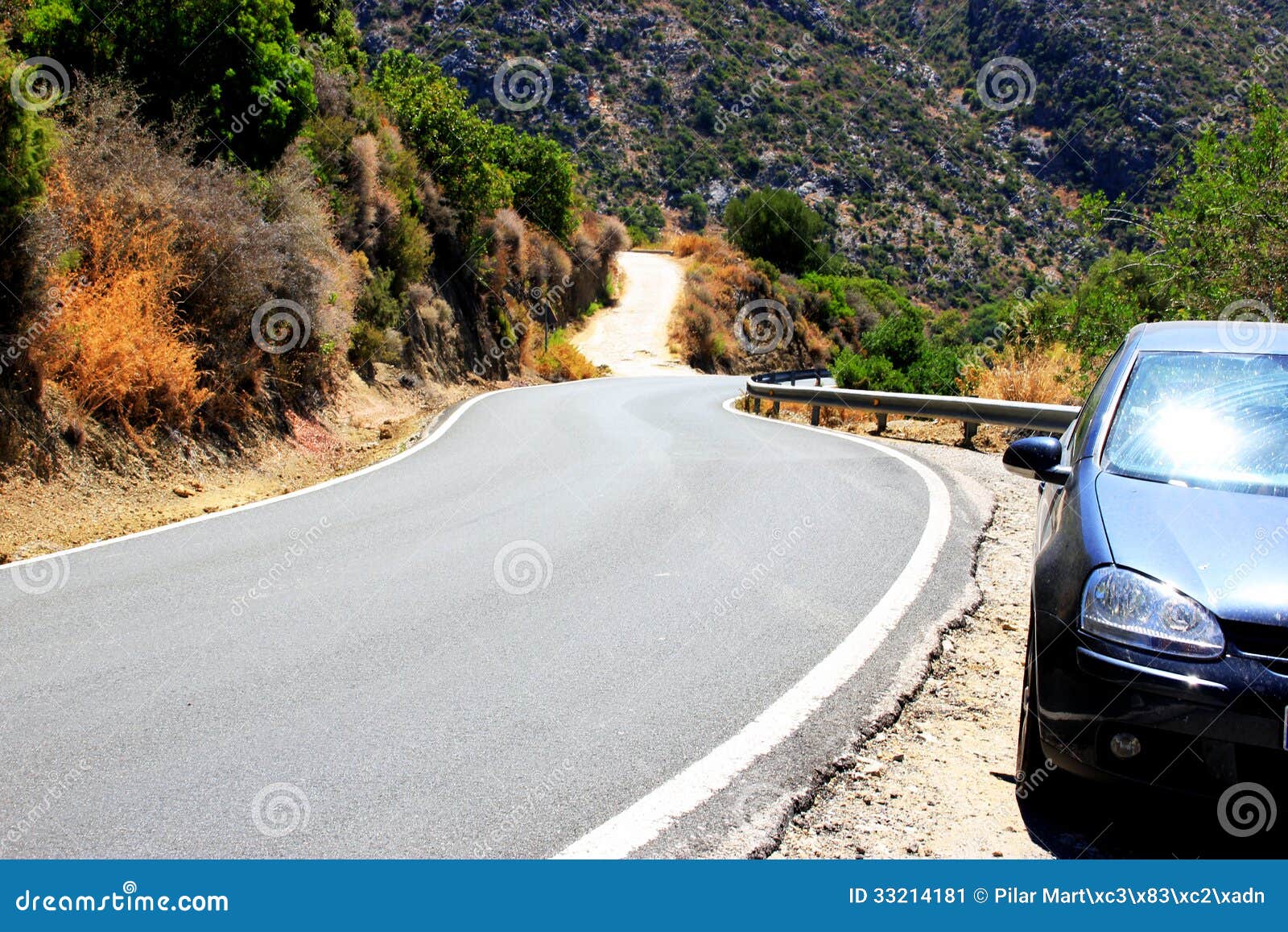 Car stopped on road stock image. Image of long, stopped - 33214181