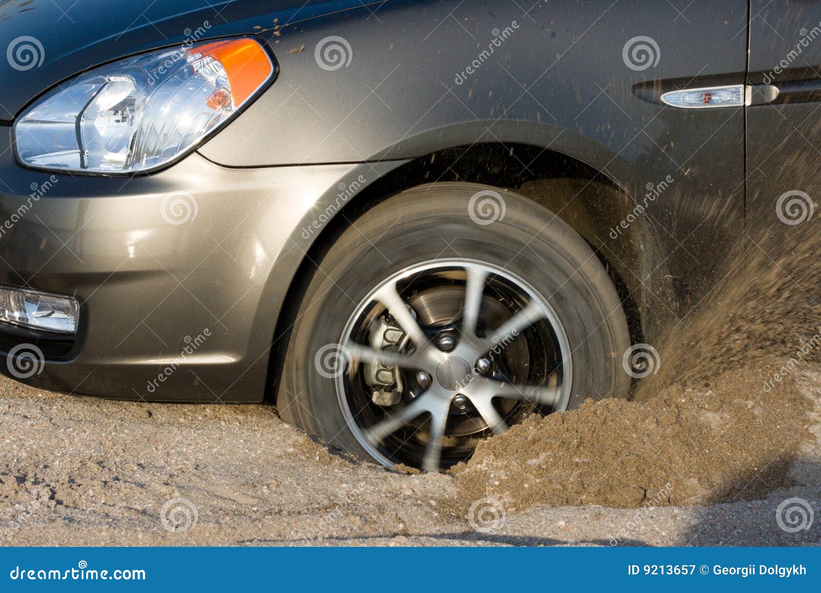car stuck in sand