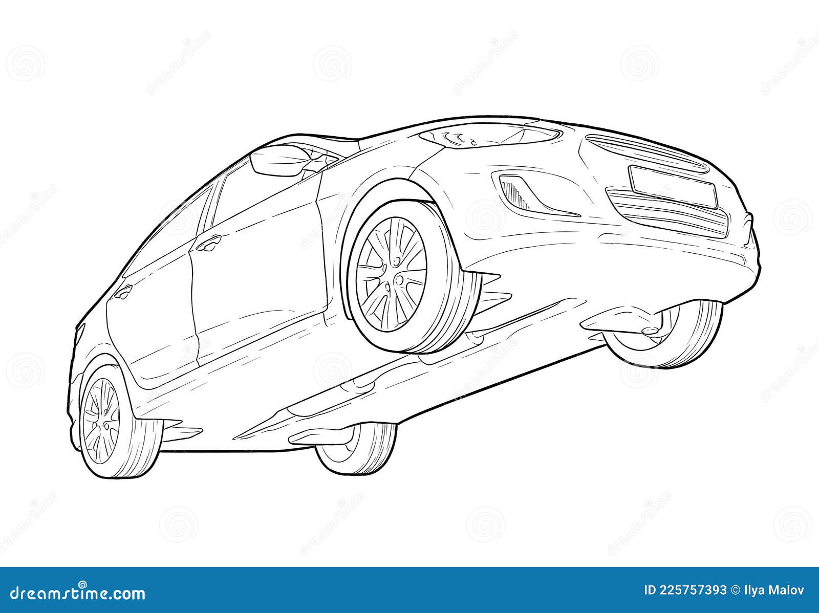 Sketch of Realistic Looking Color Delivery Cars Driving · Creative Fabrica