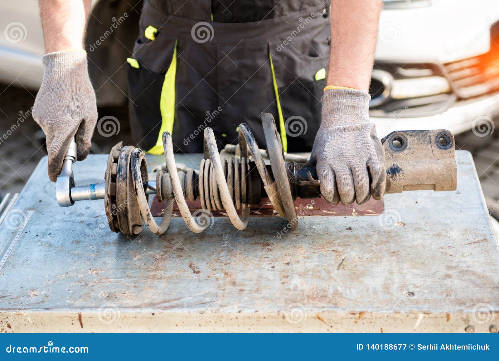 Car Suspension Repair. Shock Absorber Stock Image Image of condition
