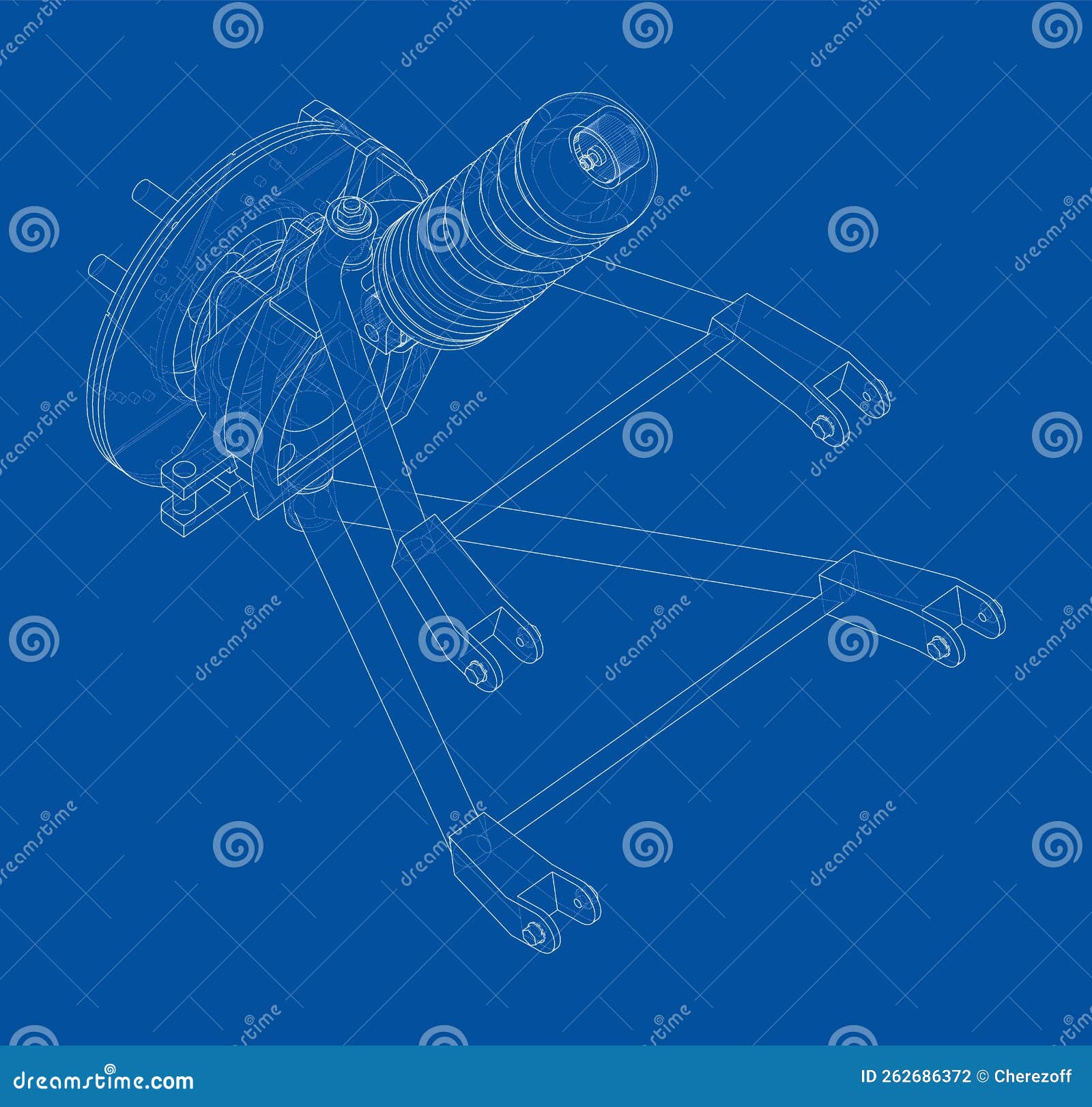 Car Suspension with Shock Absorber Stock Vector Illustration of