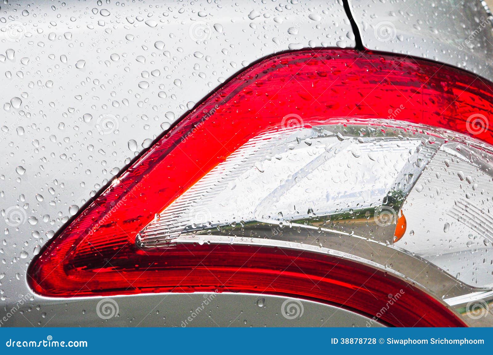 Car Tail Light with Water Drop Stock Photo Image of fizz, illuminated