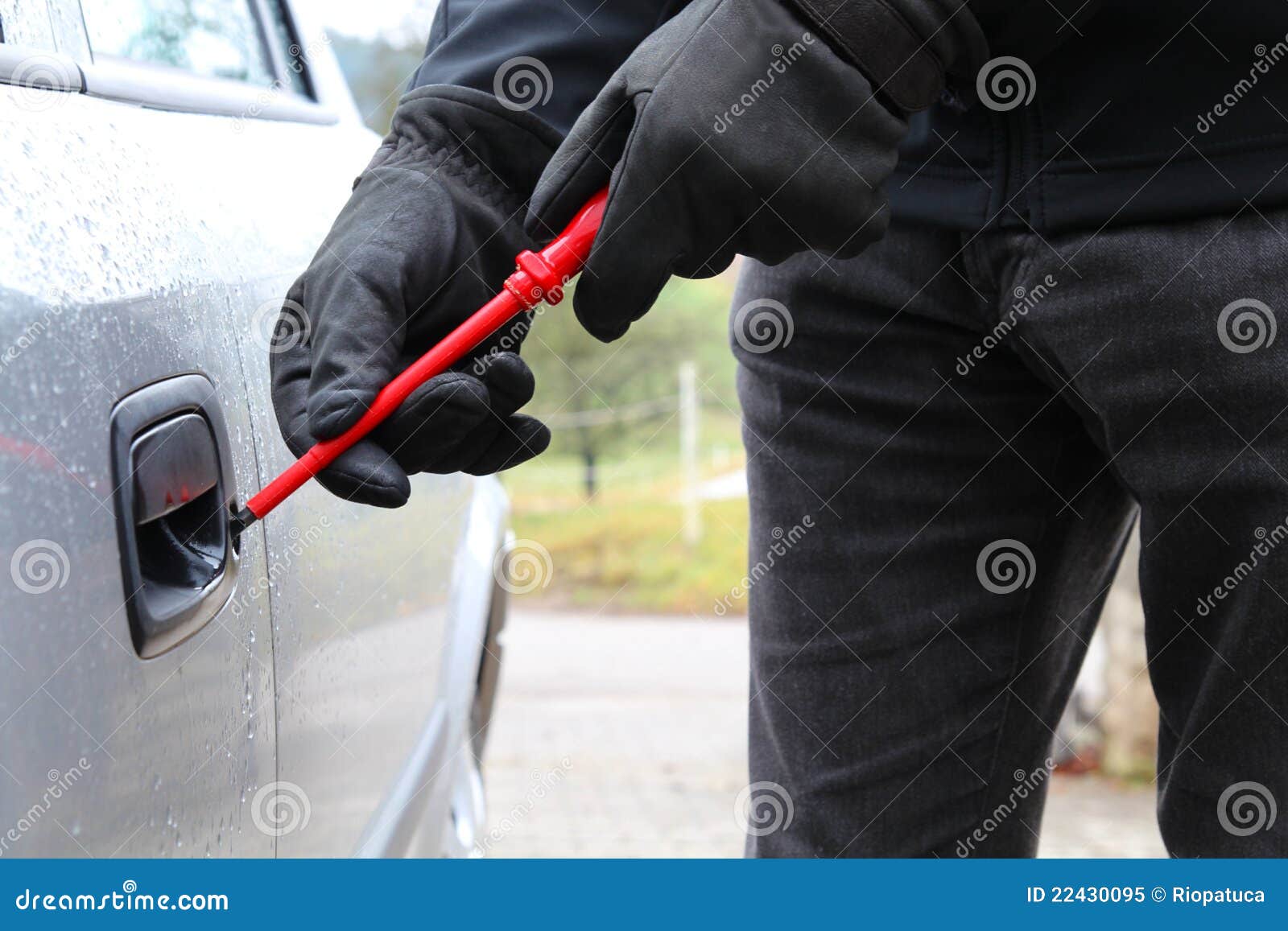 Car Theft With Screwdriver 3 Royalty Free Stock Photo Image 22430095