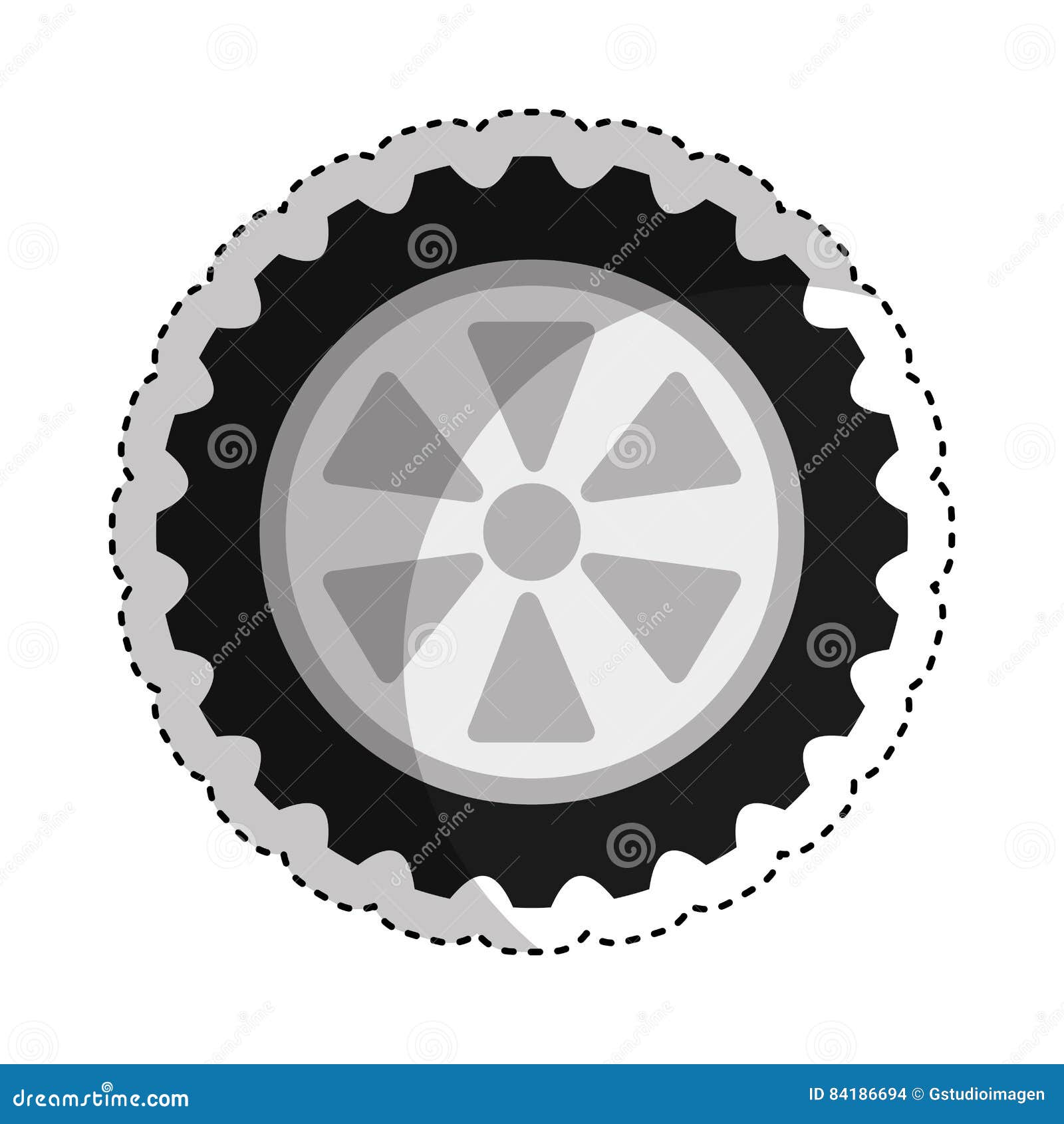 Car tire isolated icon stock illustration. Illustration of wheel - 84186694