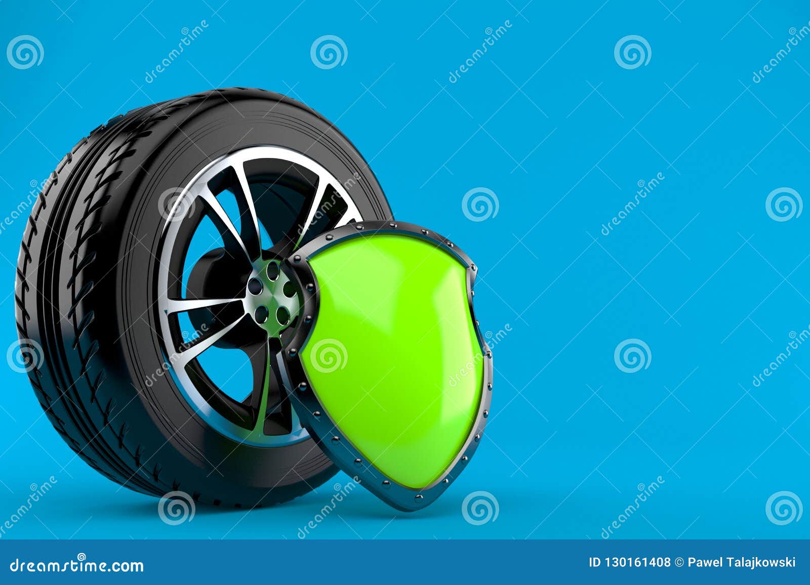 Car Tire With Protective Shield Stock Illustration Illustration of