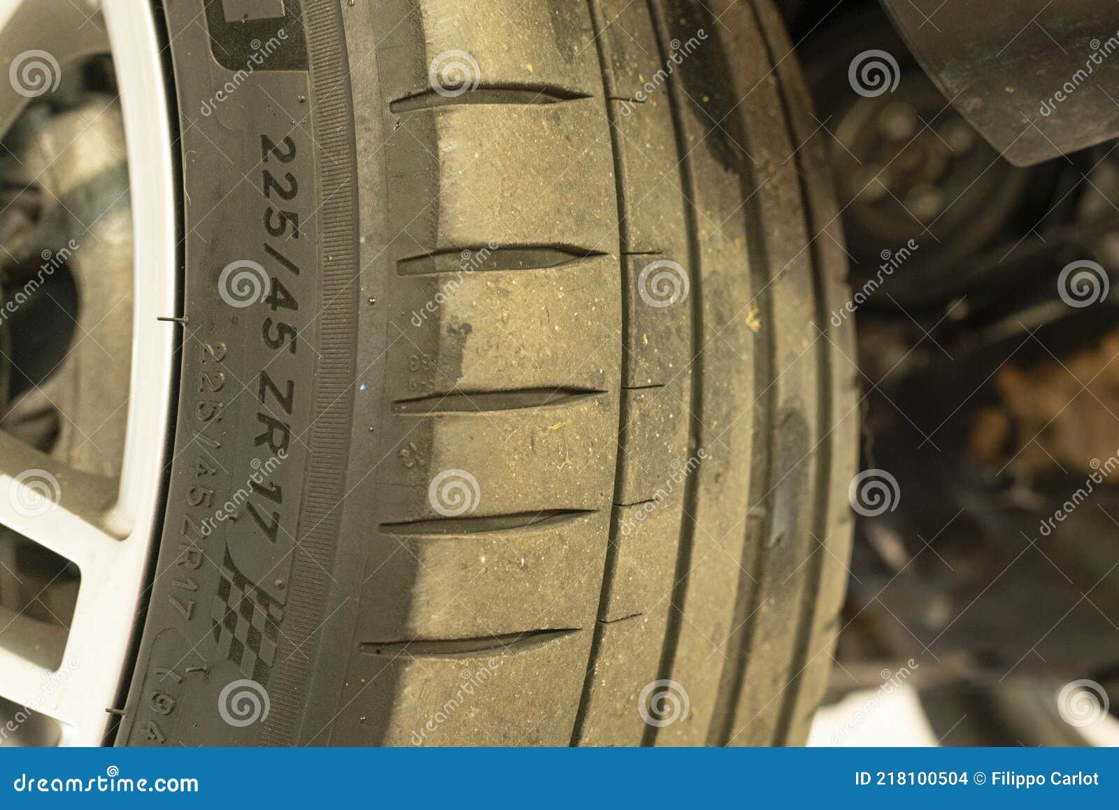 Car tire size indication stock photo. Image of design 218100504