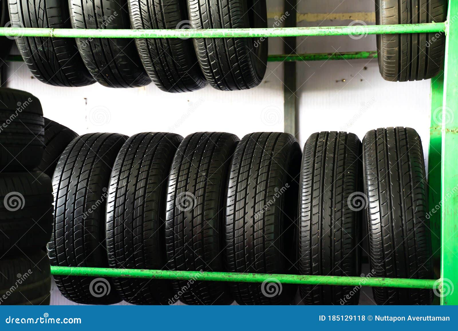 Car Tires on the Shelf for Sale Stock Photo Image of grip, room
