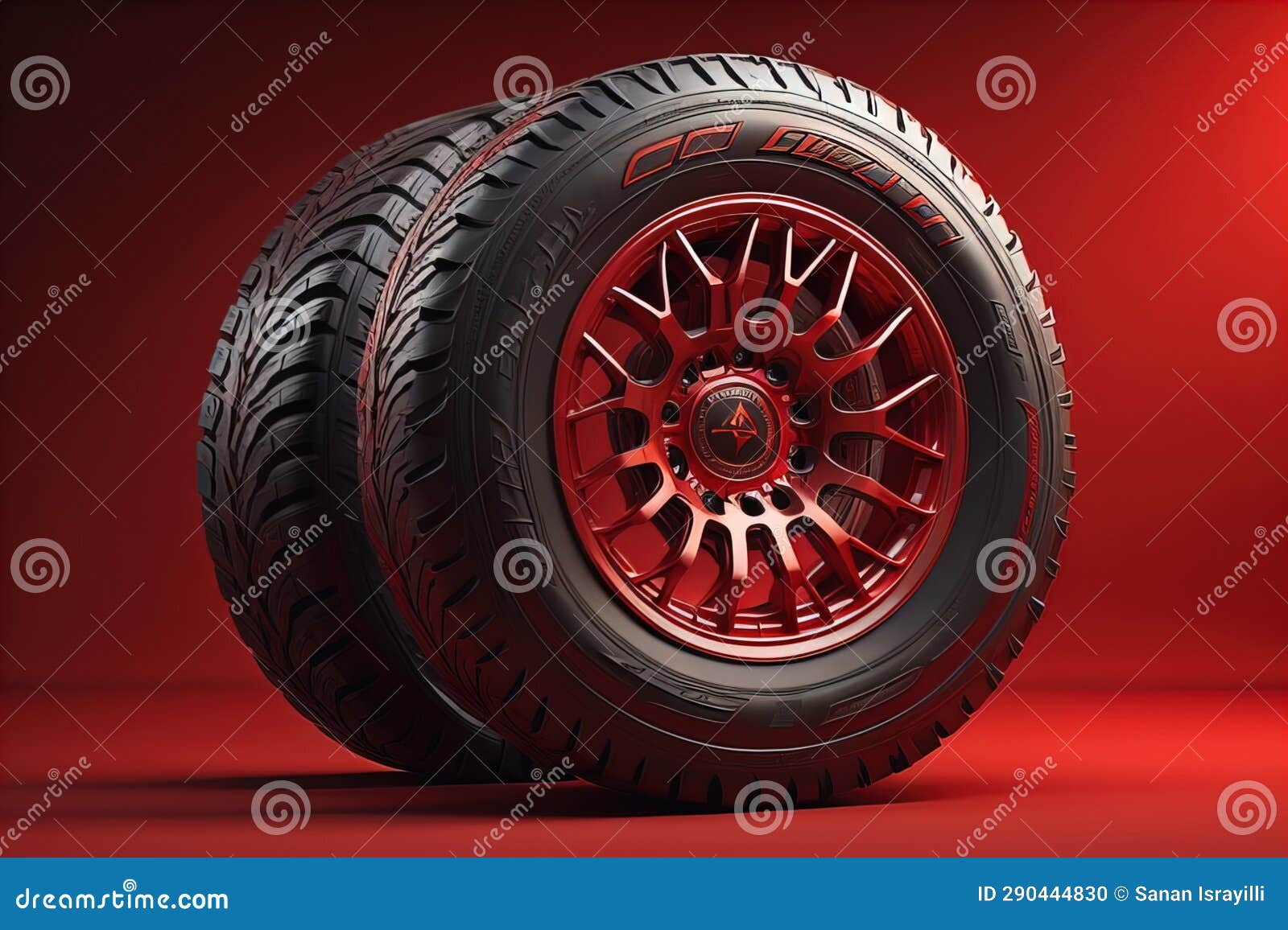Car Tires on a Solid Color Background. Ai Generative Stock Photo Image of transport, wheels